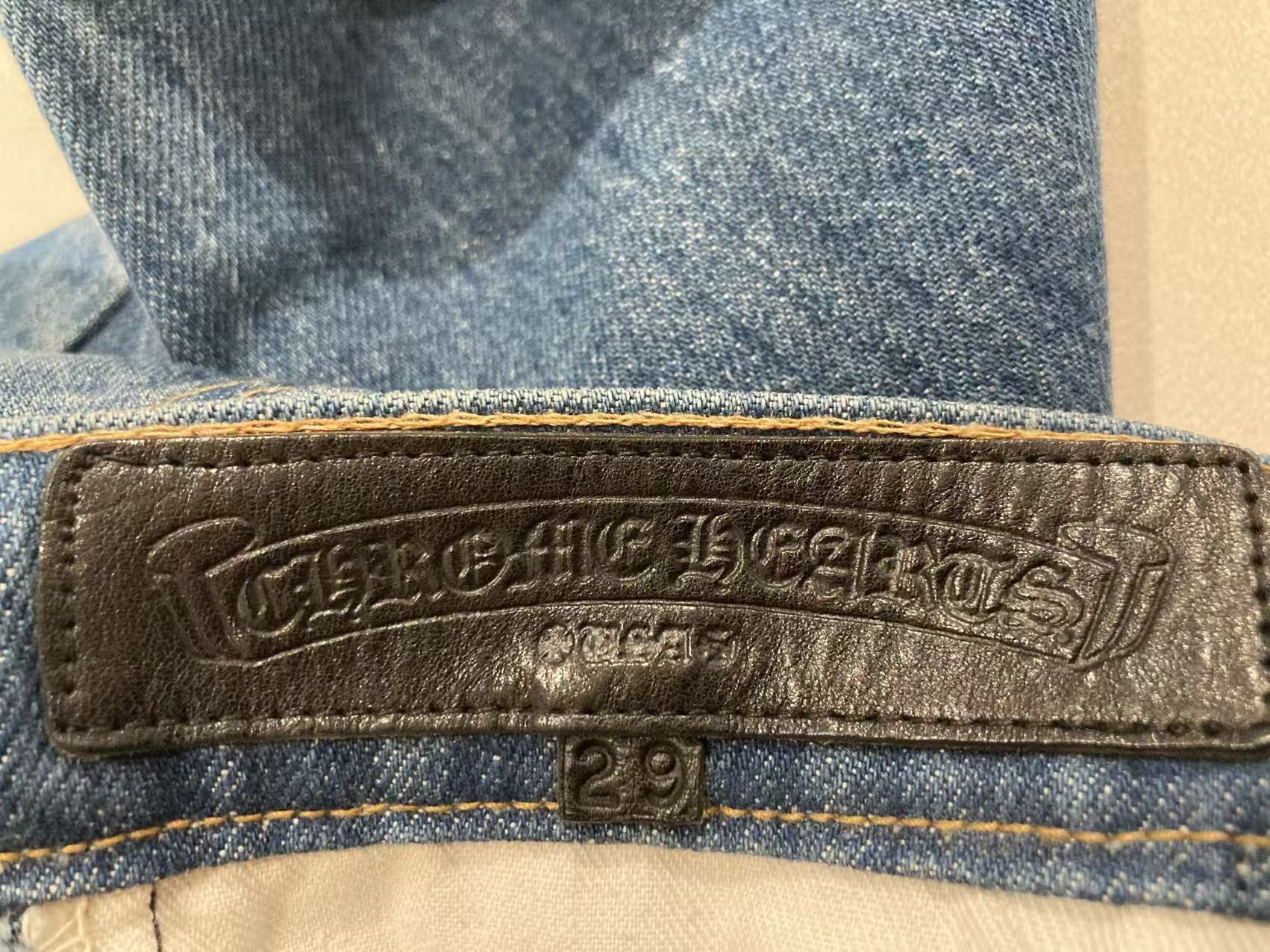 Chrome Hearts Chrome Hearts Levi's 517 Blue Cross Leather Patch Jeans Size 29" - 11 Thumbnail