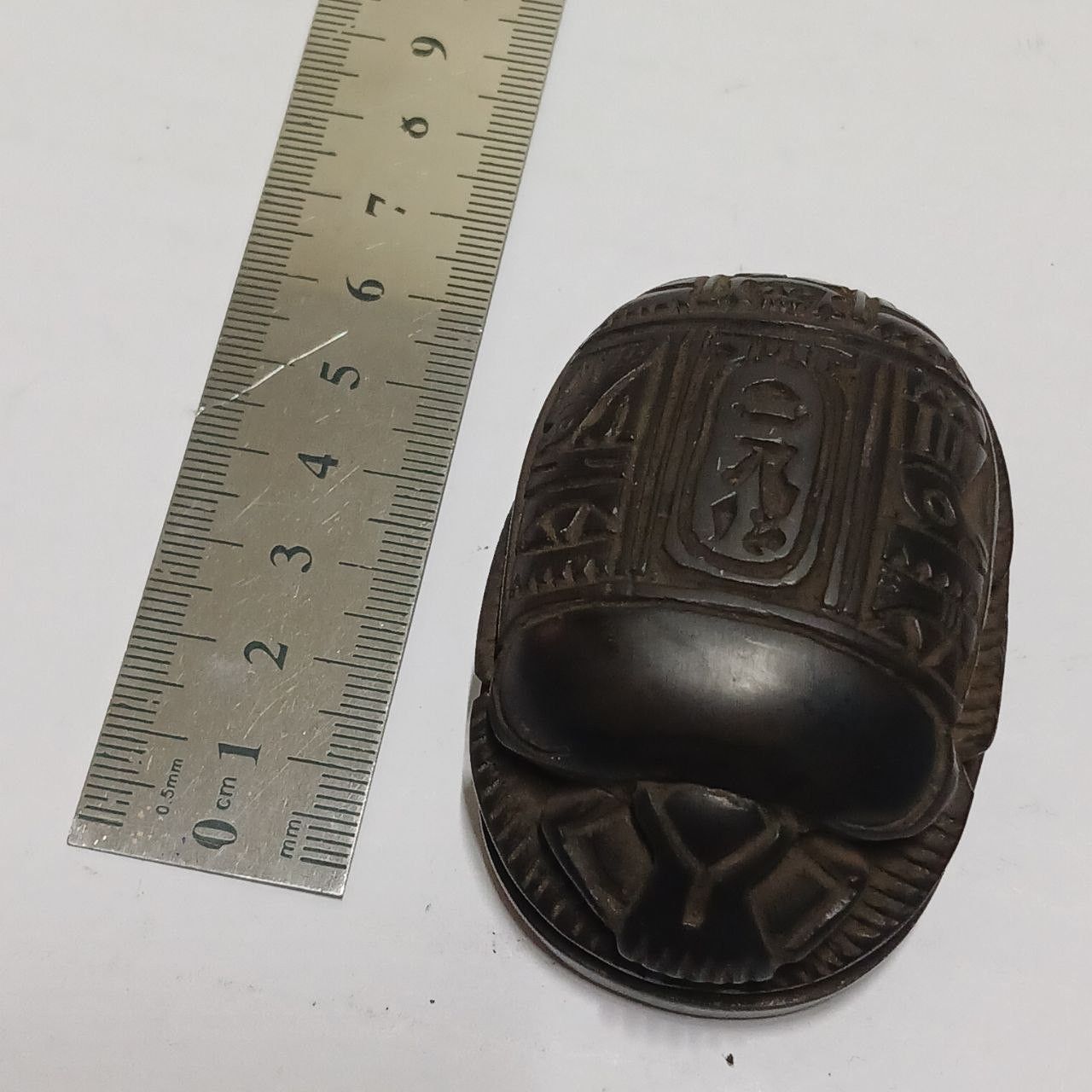 Other Antique style Egypt scarab carved distinctive hieroglyph Size ONE SIZE - 5 Thumbnail