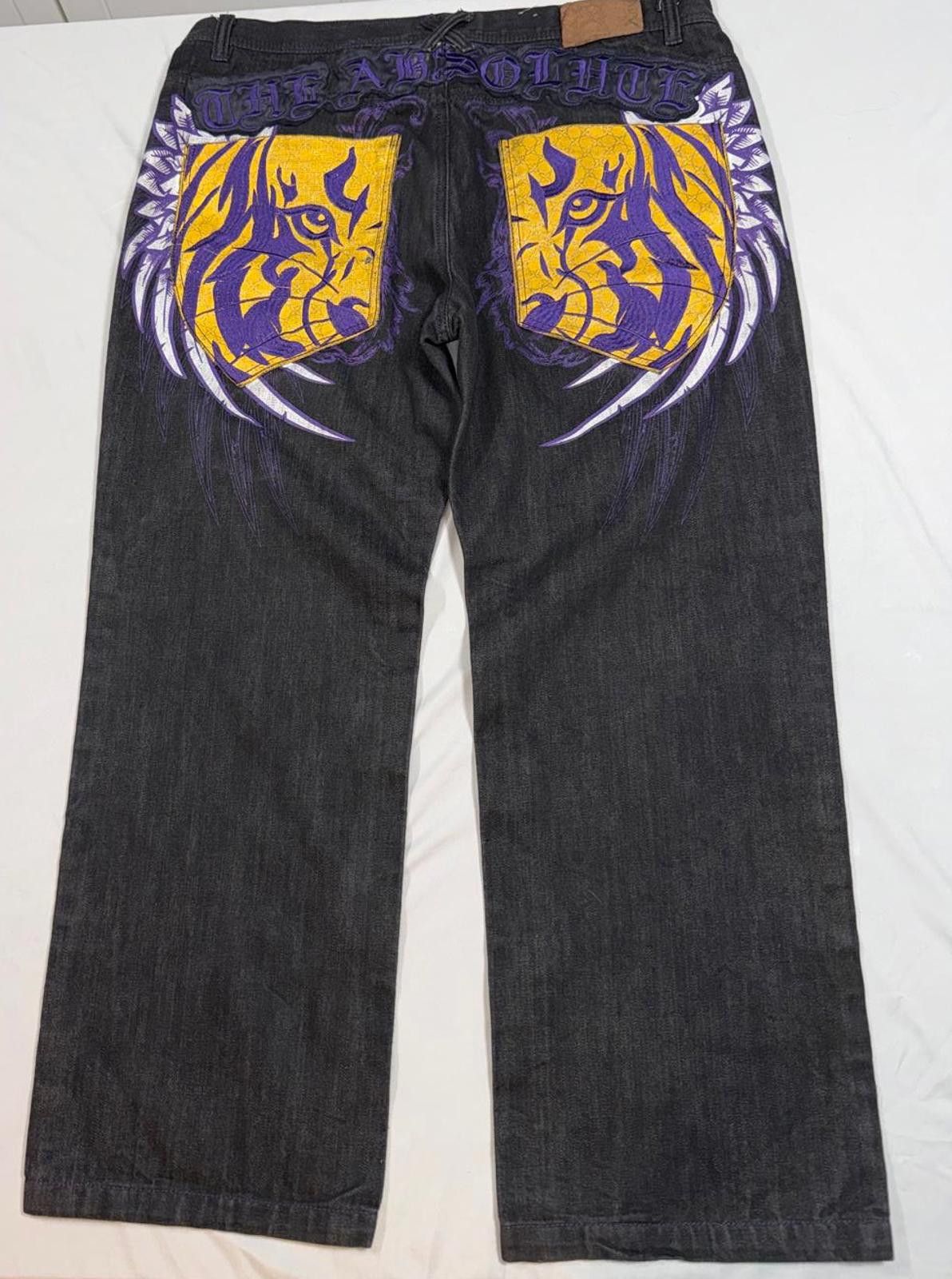 Other Vintage Men's Ausso Black Denim Jeans Y2K Size W40 L32 Size US 40 / EU 56 - 4 Thumbnail