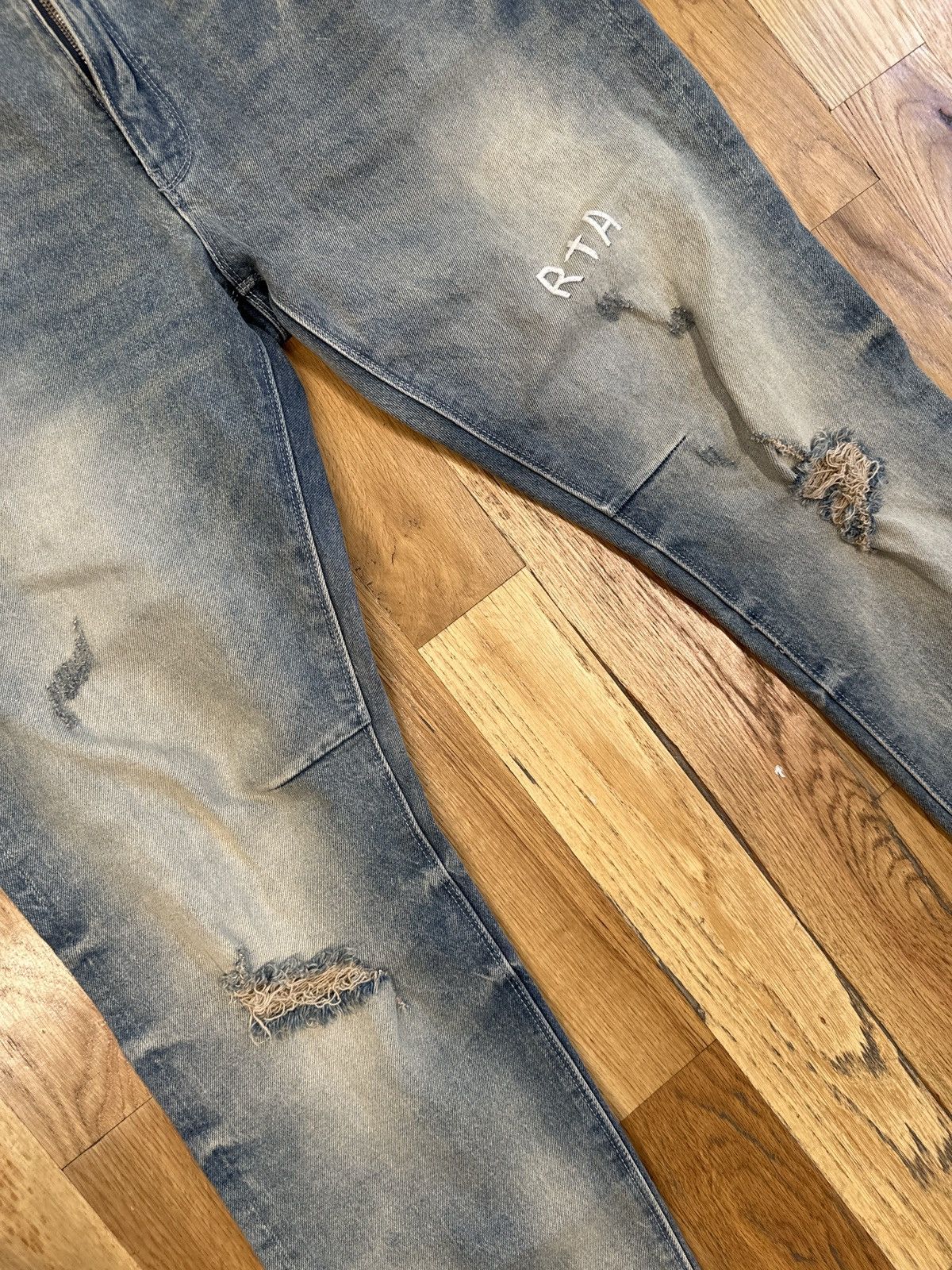 Rta RTA Small White Spell Blue Denim Jeans Size 40 Size US 40 / EU 56 - 3 Thumbnail