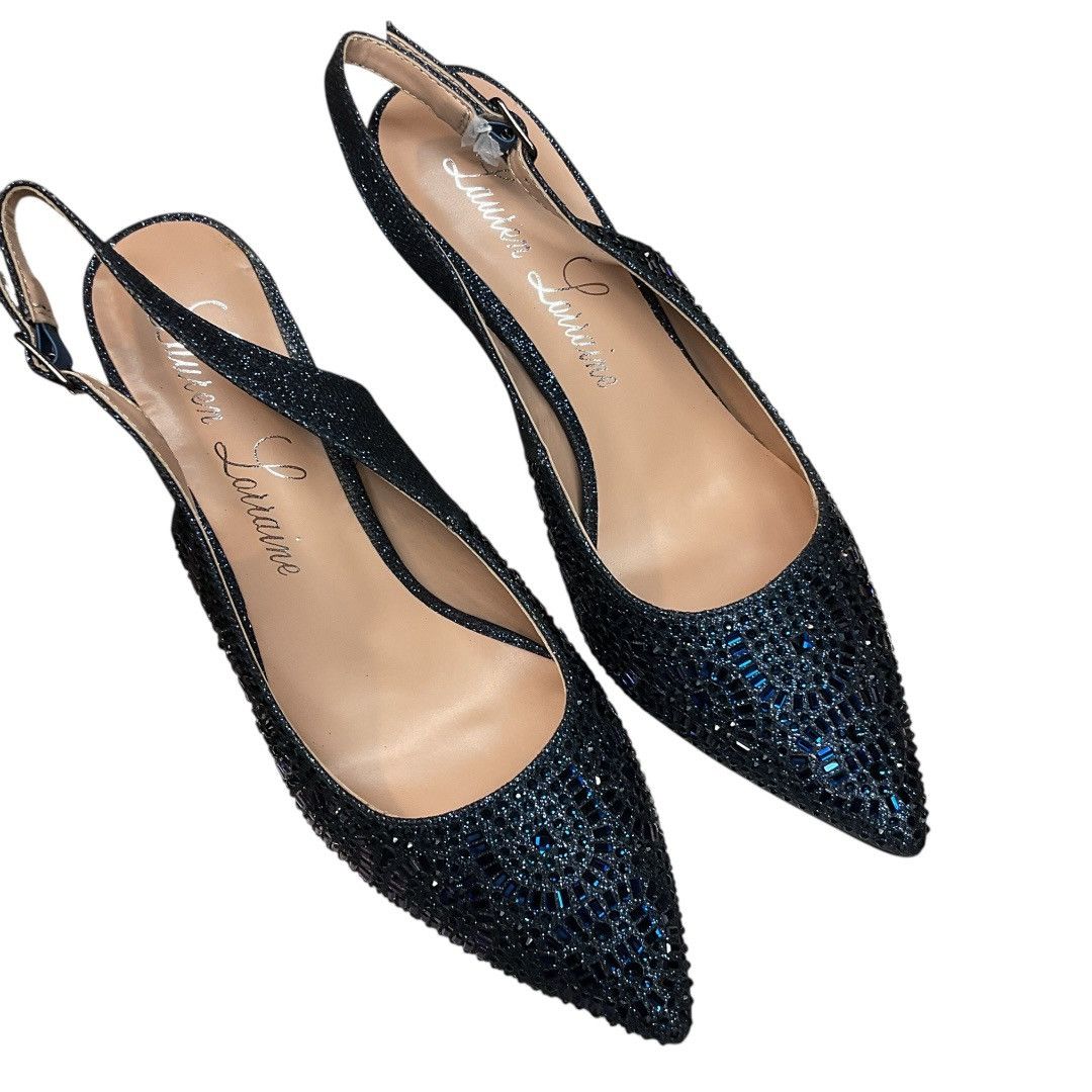 Other Lauren Lorraine Rhinestone Slingback Heels Navy Sz 8.5 NWB Size US 8.5 / IT 38.5 - 3 Thumbnail