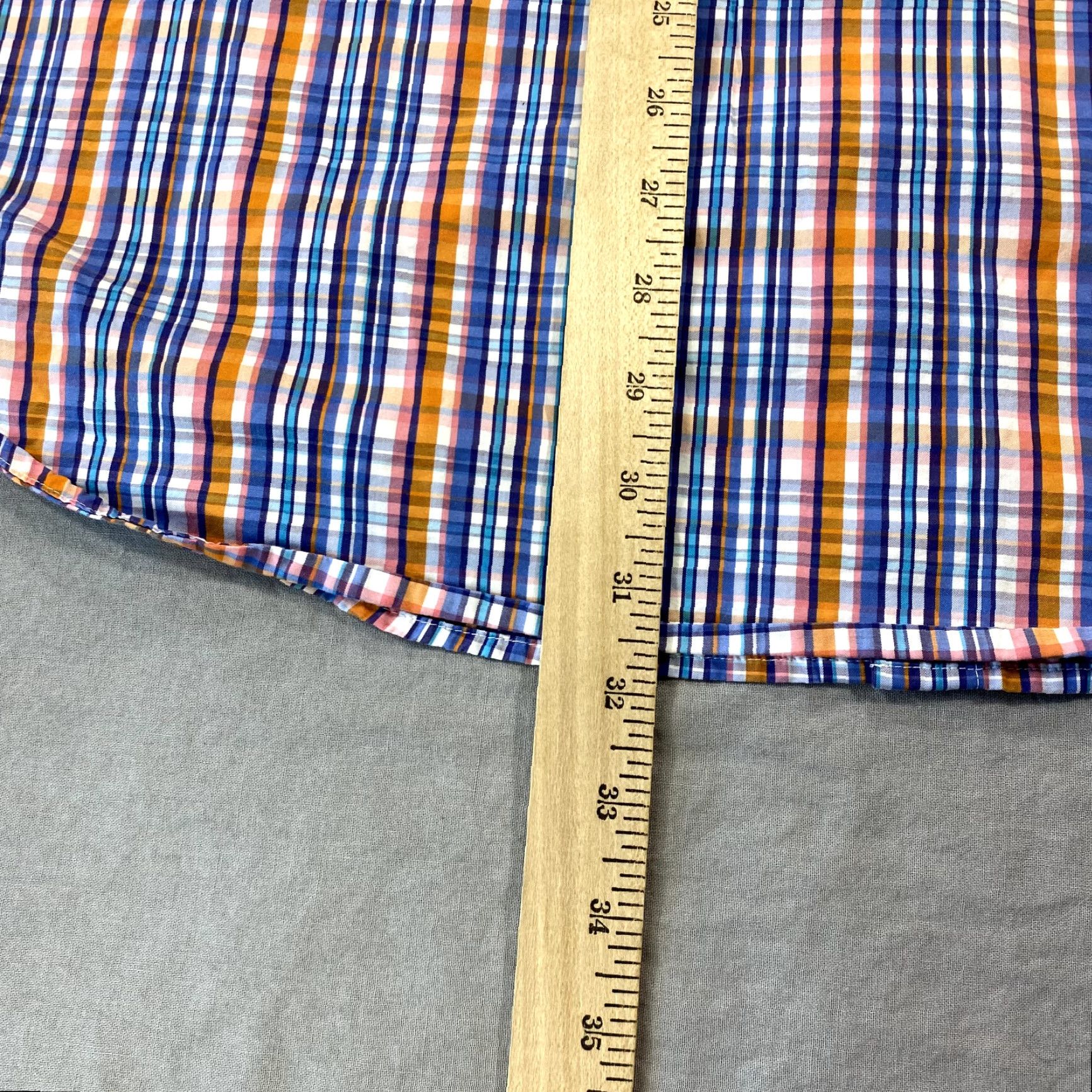 Peter Millar Peter Millar Shirt Adult Large Blue Orange Plaid Button Up Casual Mens Size US L / EU 52-54 / 3 - 6 Thumbnail