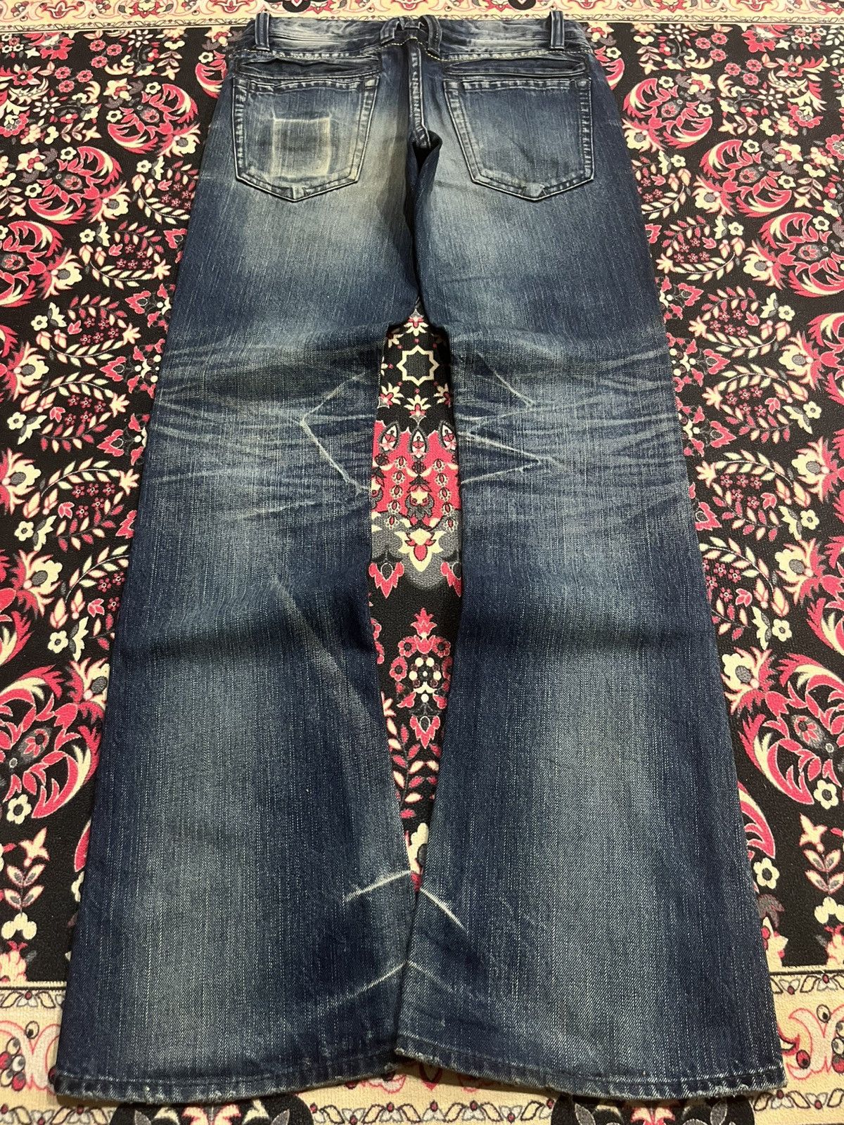 Tornado Mart Vintage Midas Snake Skin Studded Blue Crack Wash