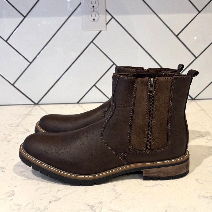 Other Vance Co. Pratt brown faux leather Chelsea boots size 12 Size US 12 / EU 45 - 3 Thumbnail