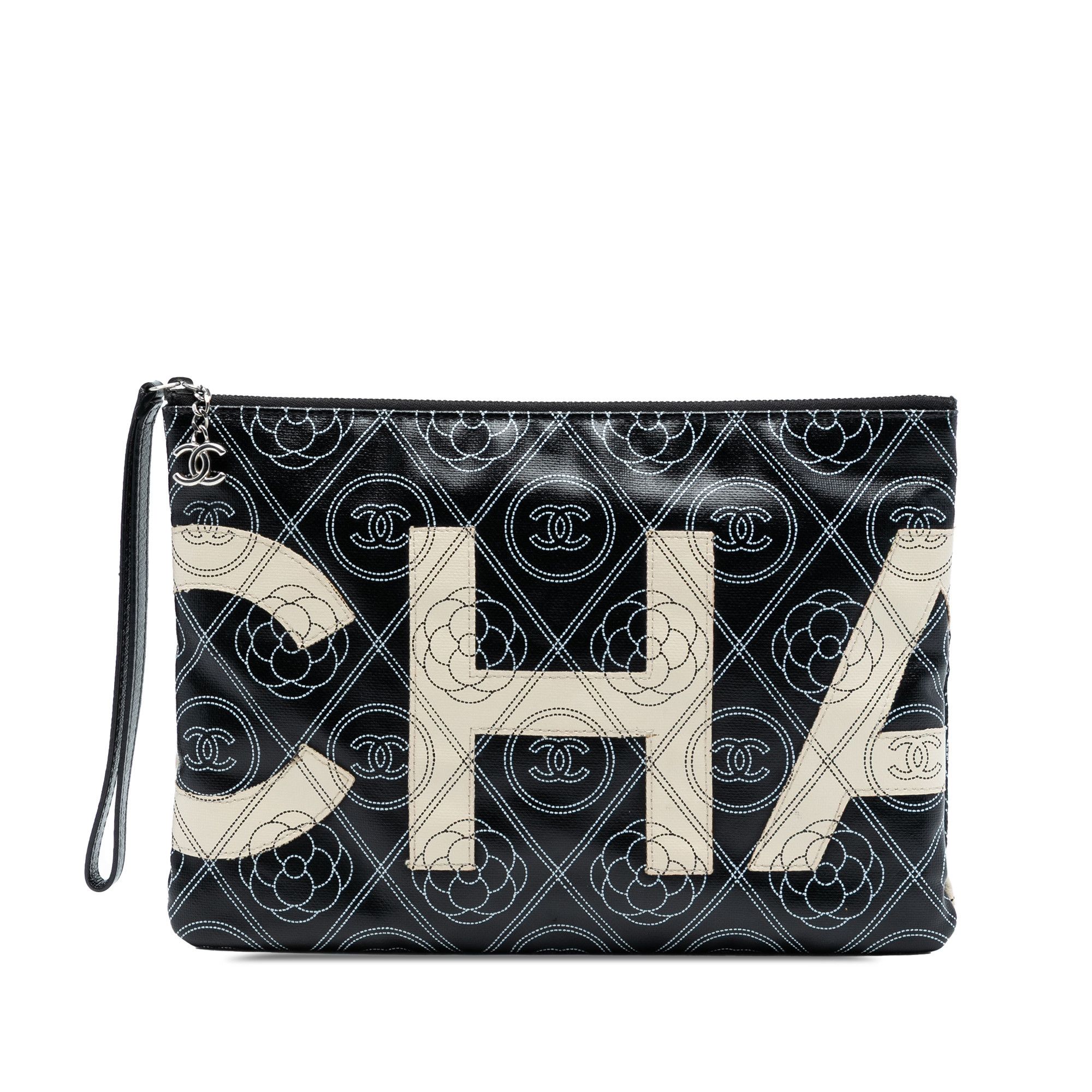 Chanel Chanel Coated Canvas Camellia Logo Wristlet Clutch Size ONE SIZE - 1 Thumbnail