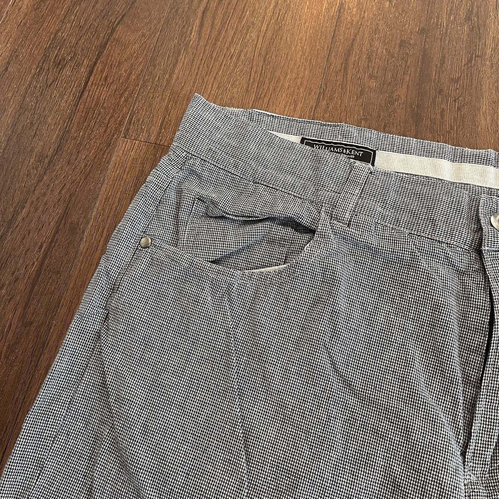 Vintage Williams & Kent Pants Mens 36 Checkered Straight Leg Chinos Size US 36 / EU 52 - 4 Thumbnail