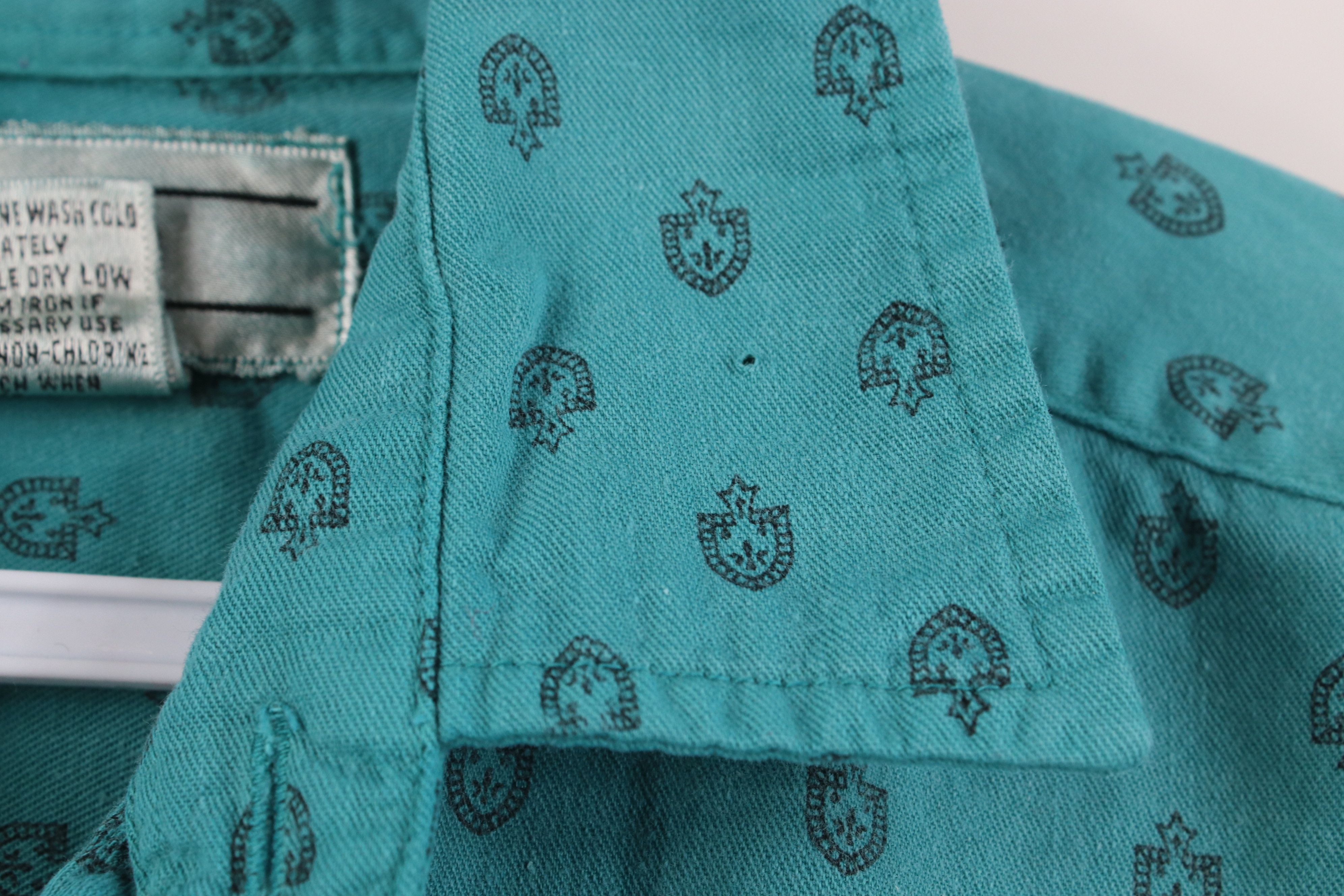 Gap Vintage 90s Gap All Over Print Collared Button Shirt Blue Size US S / EU 44-46 / 1 - 5 Thumbnail