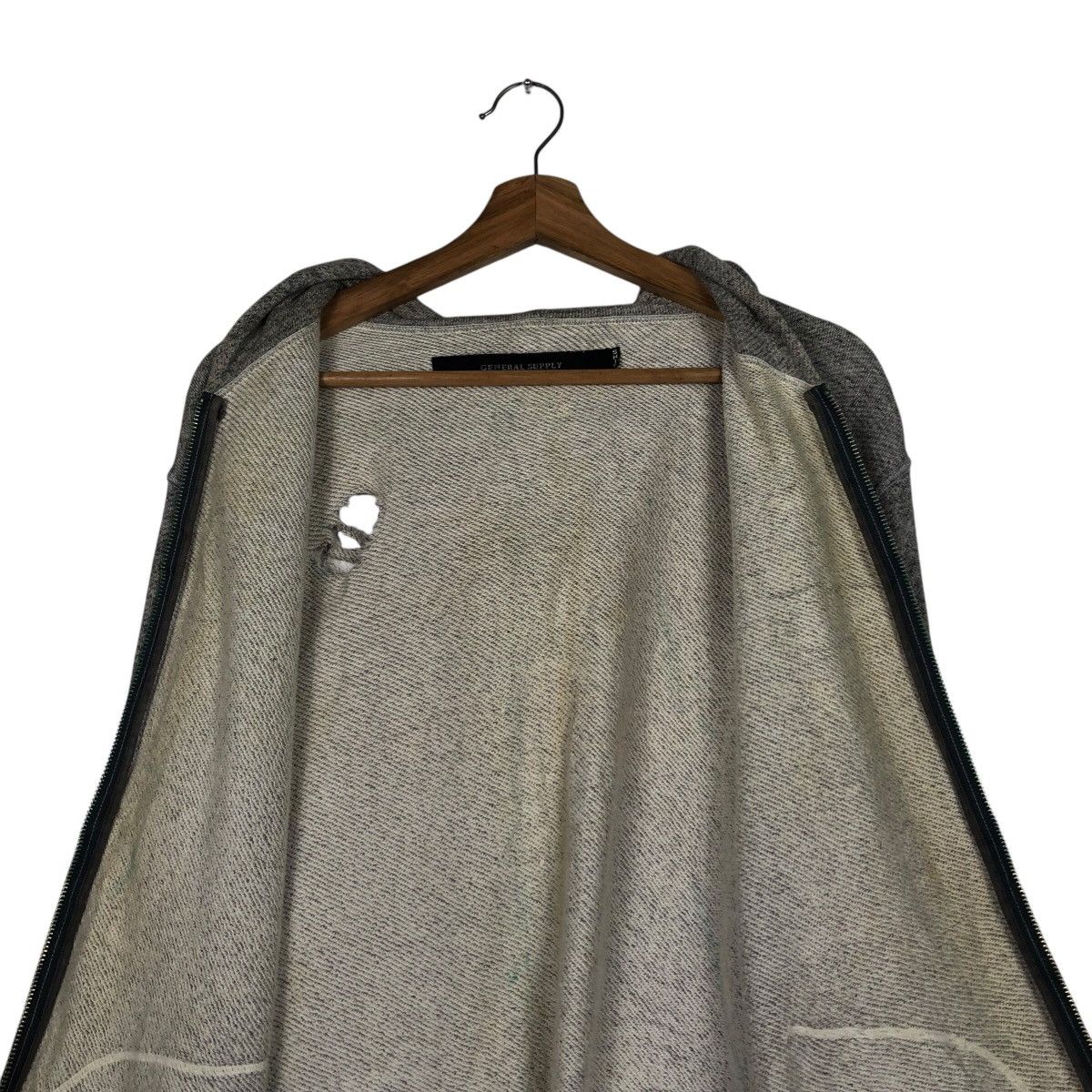 Japanese Brand General Supply Ships Issey Miyake Distressed Zipper Sweater Size US M / EU 48-50 / 2 - 16 Thumbnail