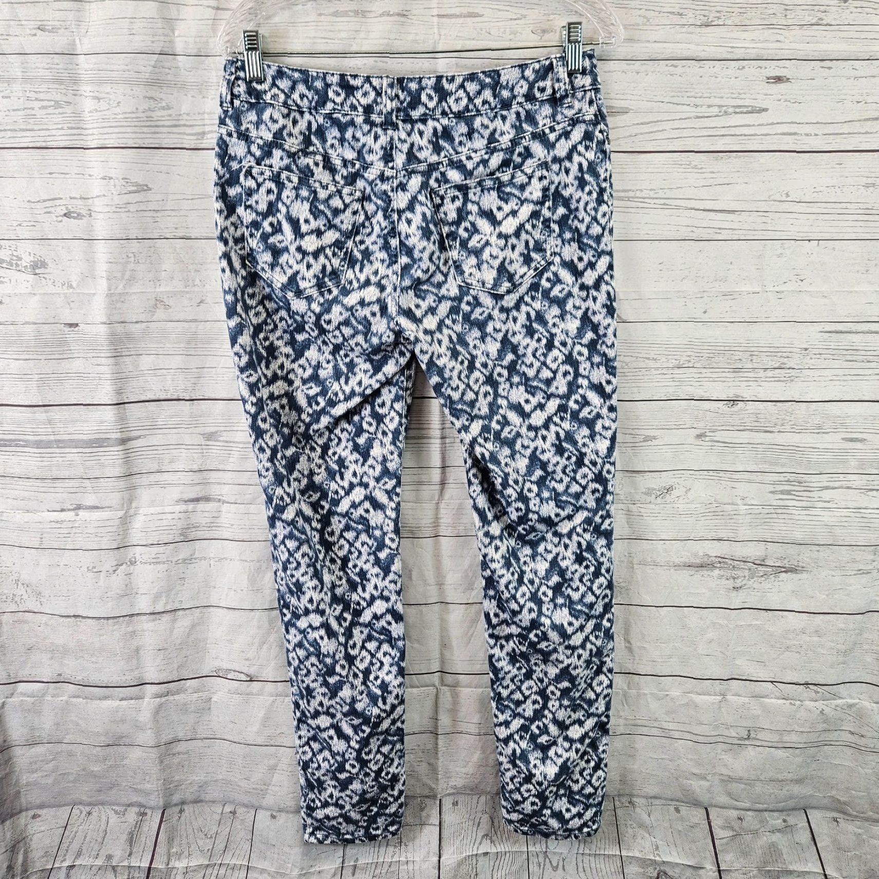 Vintage Chico's Womens Skinny Jeans Sz 2 Blue White Mid Rise Cotton Blend Denim Inseam 29 Womens Size 26" / US 2 / IT 38 - 3 Thumbnail