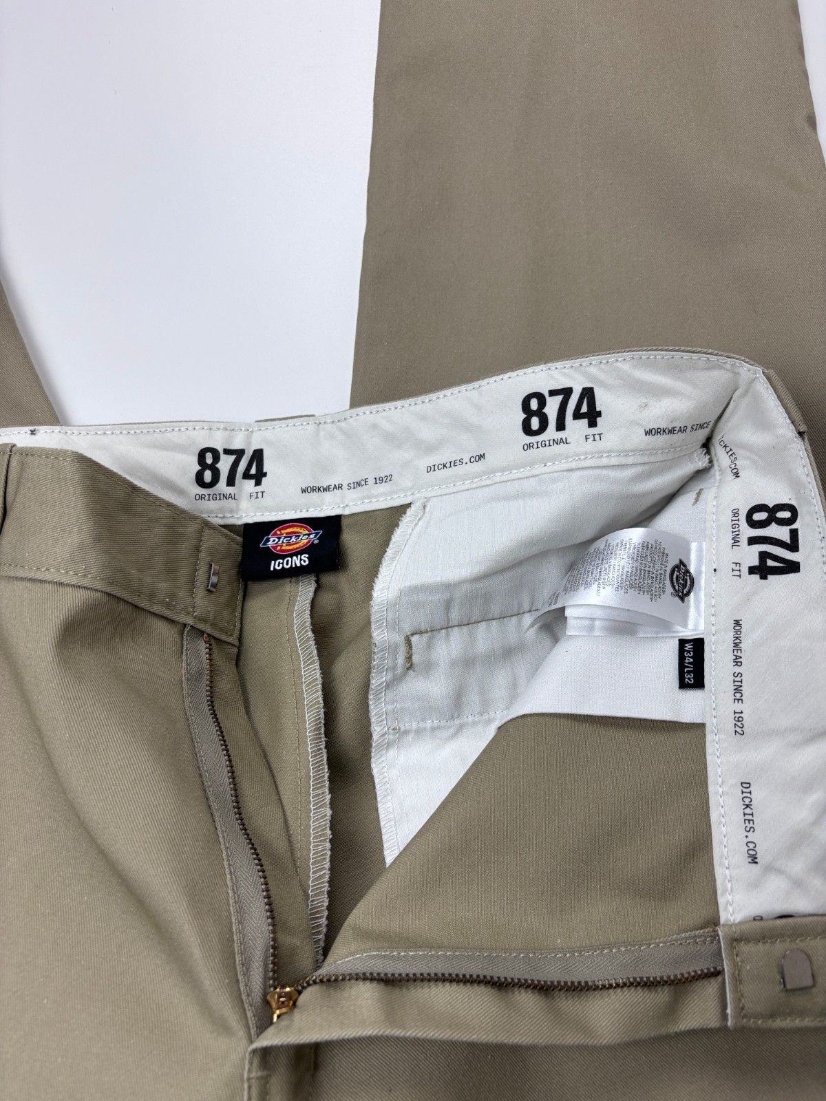 Dickies Dickies 874 Work Pants Original Fit Beige Trousers 34x32 Size US 34 / EU 50 - 7 Thumbnail
