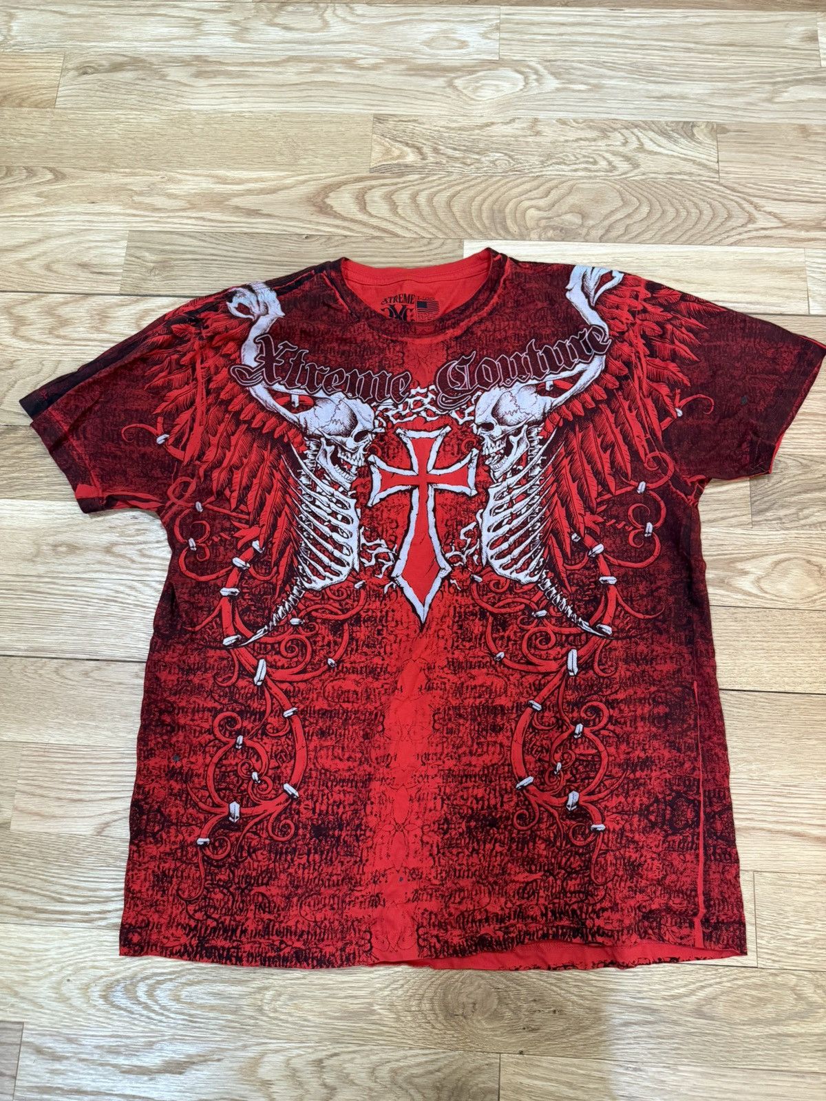Other Extreme Couture Red Graphic Tee – Y2K Affliction Style – XL Size US XL / EU 56 / 4 - 1 Thumbnail