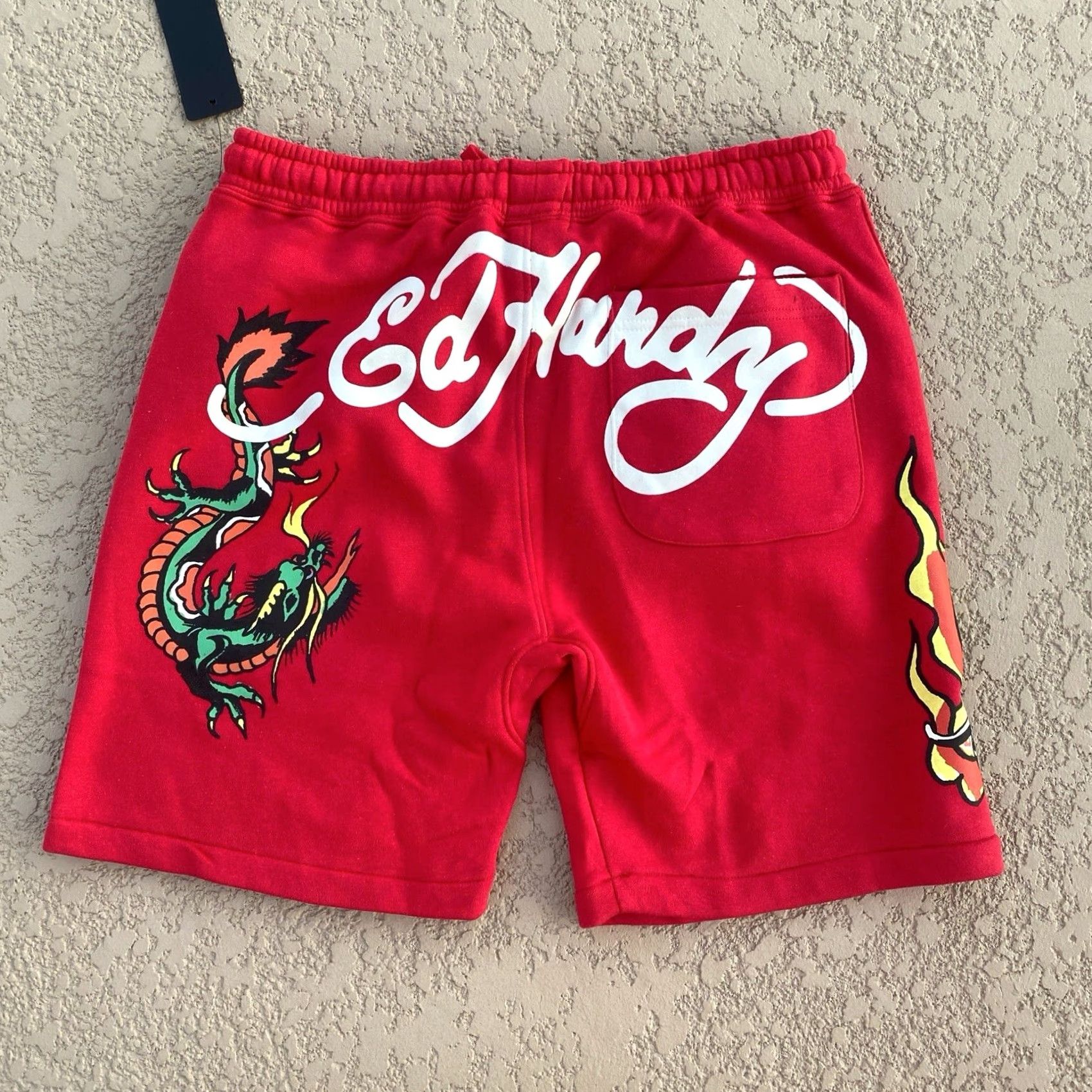 Ed Hardy Ed Hardy Sweat Shorts Mens M 9" Inseam Drawstring Red Heart Skull Tattoo, Cotton Blend, Elastic Waist, Pockets, Logo, New with Tags, Regular Fit Size US 31 - 3 Thumbnail