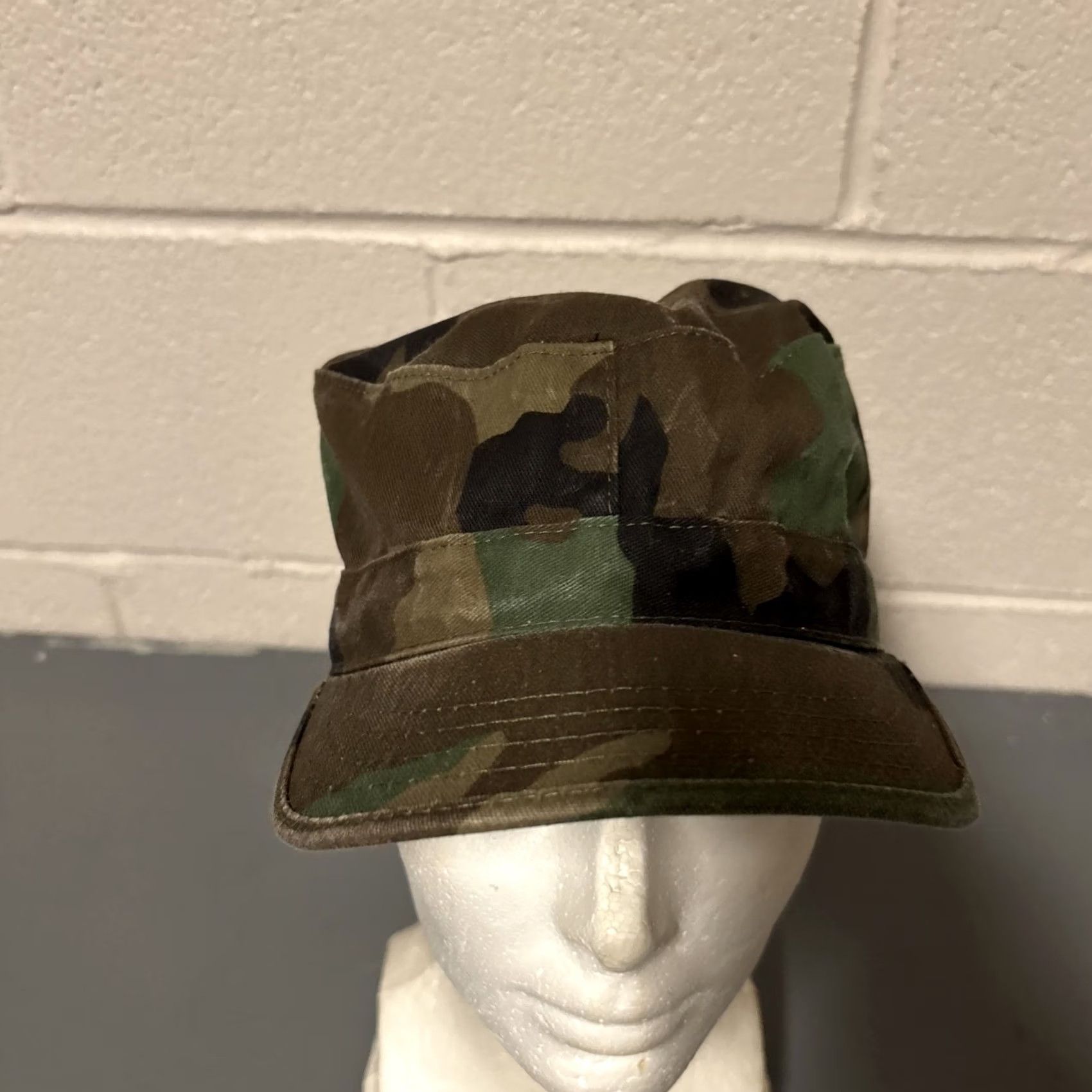 Vintage Military Combat Cap Hat Woodland Camo BDU Small (7) US Military Issue Size ONE SIZE - 3 Thumbnail