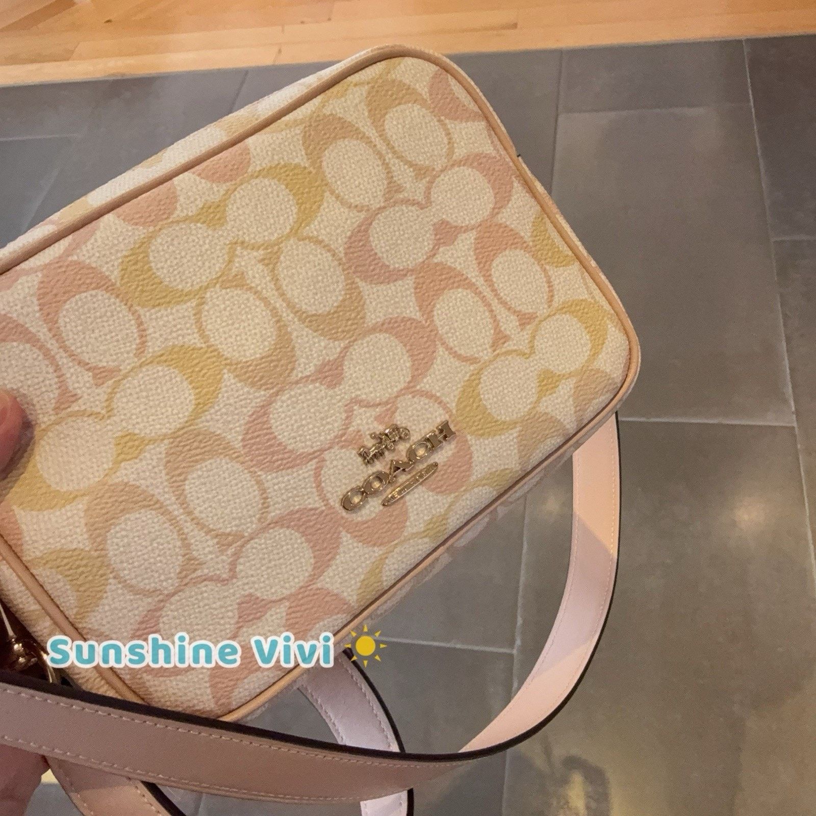 Coach NWT Coach Mini Carey Crossbody Bag Canvas CEK72 Chalk/Pink Size ONE SIZE - 2 Thumbnail