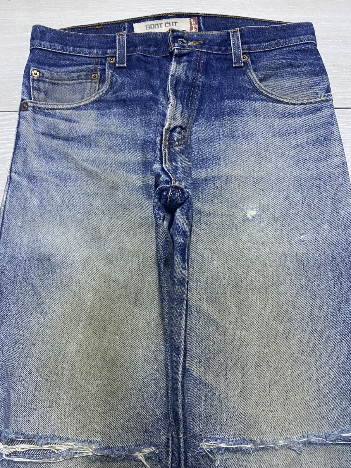 Levi's Vintage Levis 517 Mud Wash Distressed Bootcut Jeans Size US 29 - 3 Thumbnail
