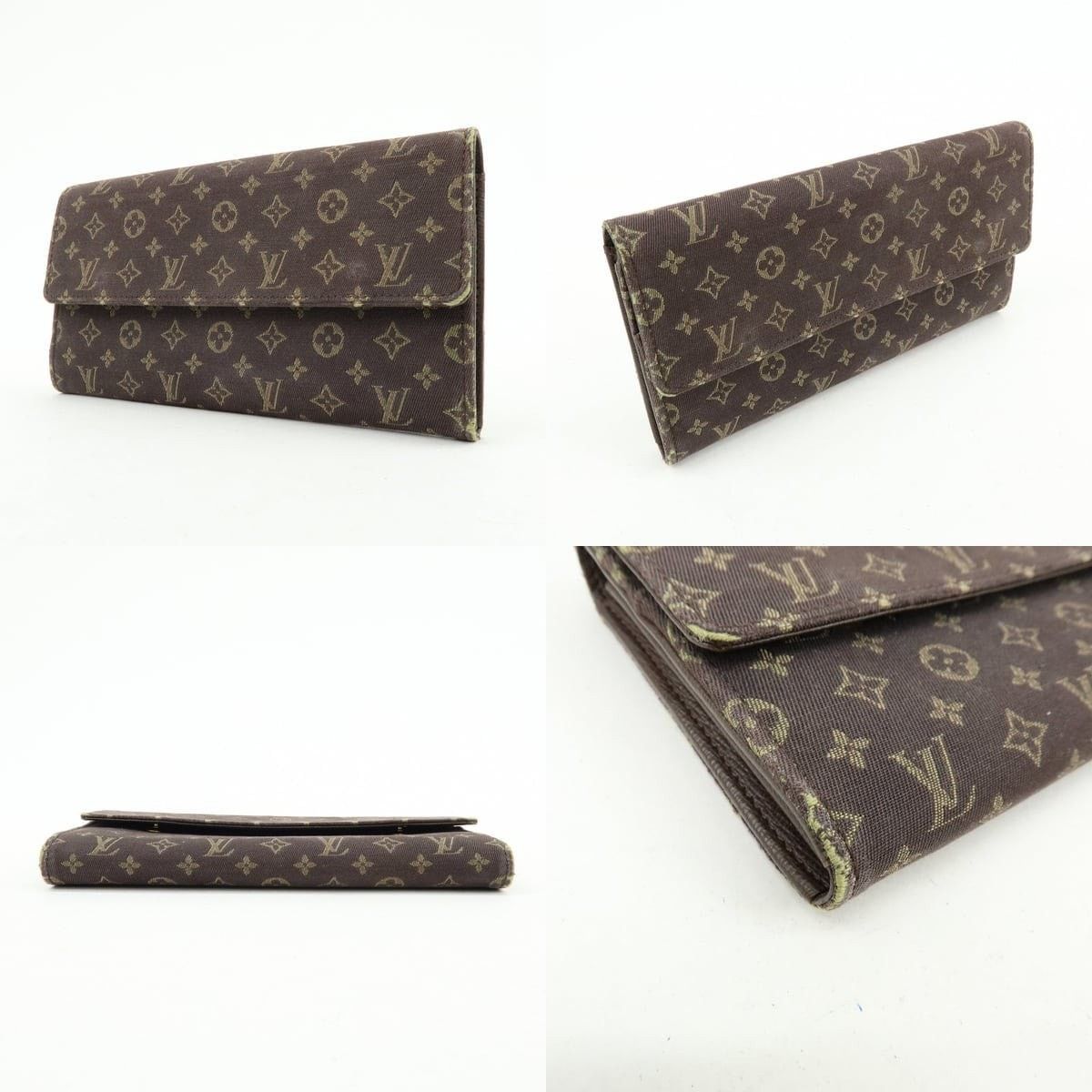 Louis Vuitton Louis Vuitton Monogram Mini Lin Canvas Long Wallet Brown Size ONE SIZE - 3 Thumbnail