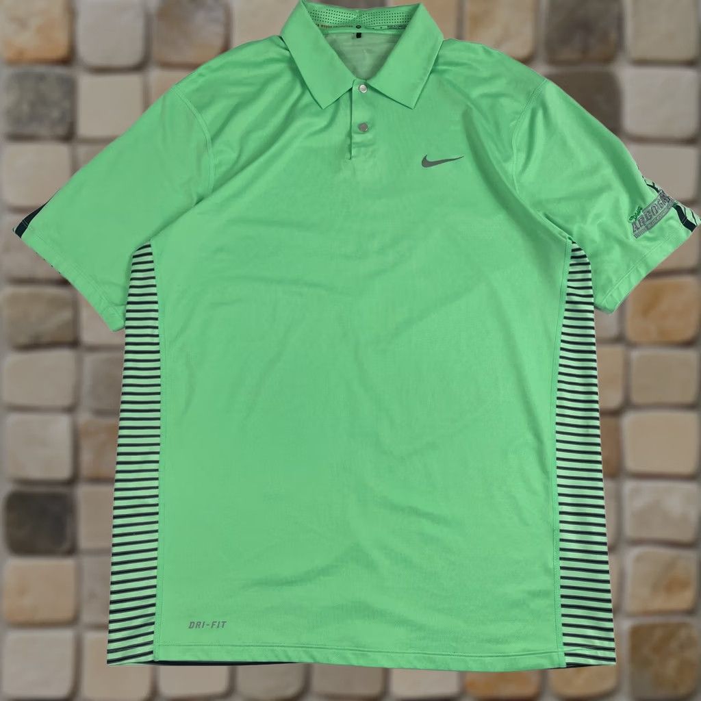 Nike Nike Dri-Fit Polo Shirt - Tiger Woods - Green - Men's - Medium - Short Sleeve - Collared - Button-Up Size US M / EU 48-50 / 2 - 1 Thumbnail