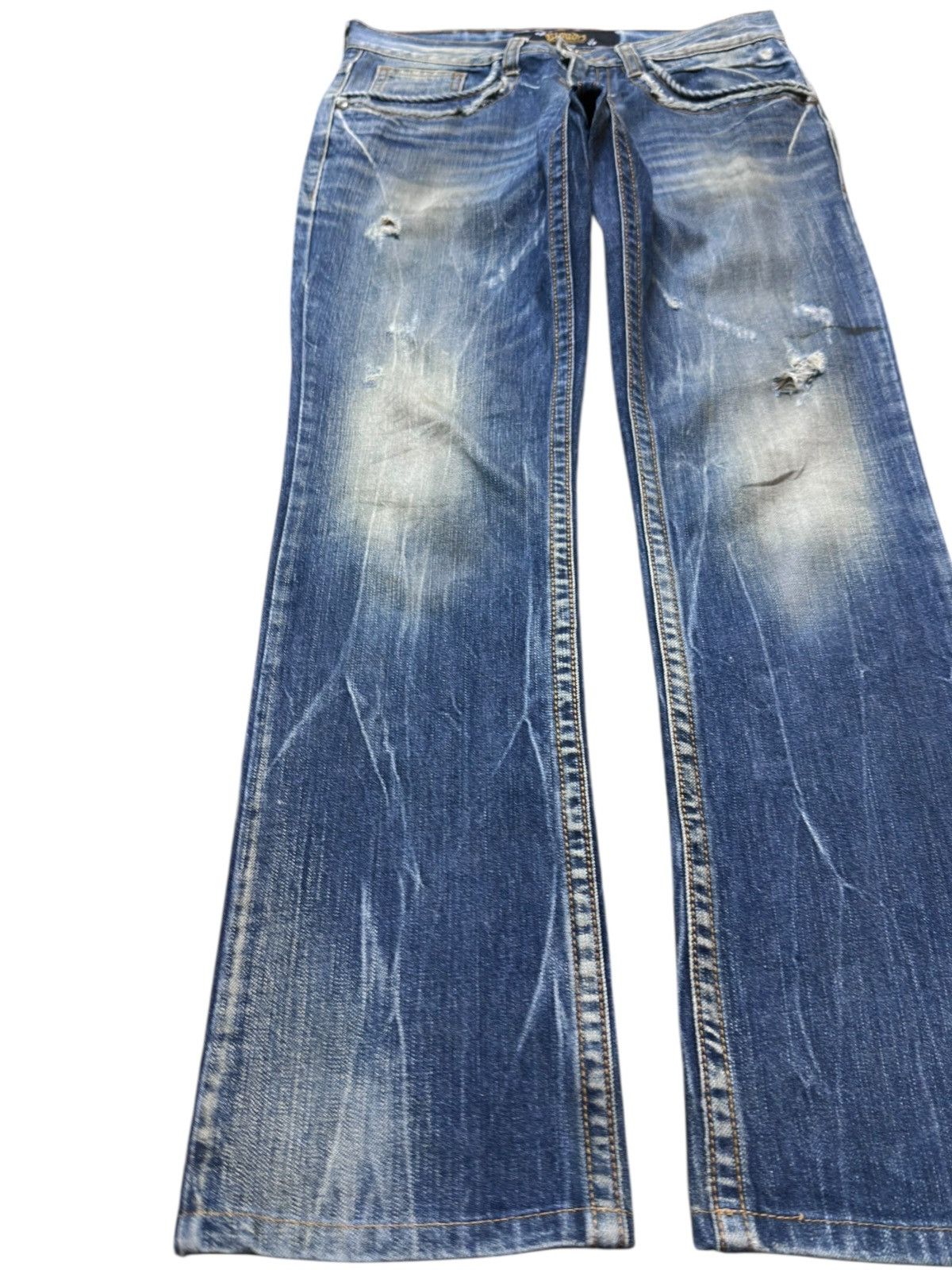 Red Clouds Collective Vintage Cloud 72 Embroidery Faded Whiskers Denim Size US 30 / EU 46 - 3 Thumbnail