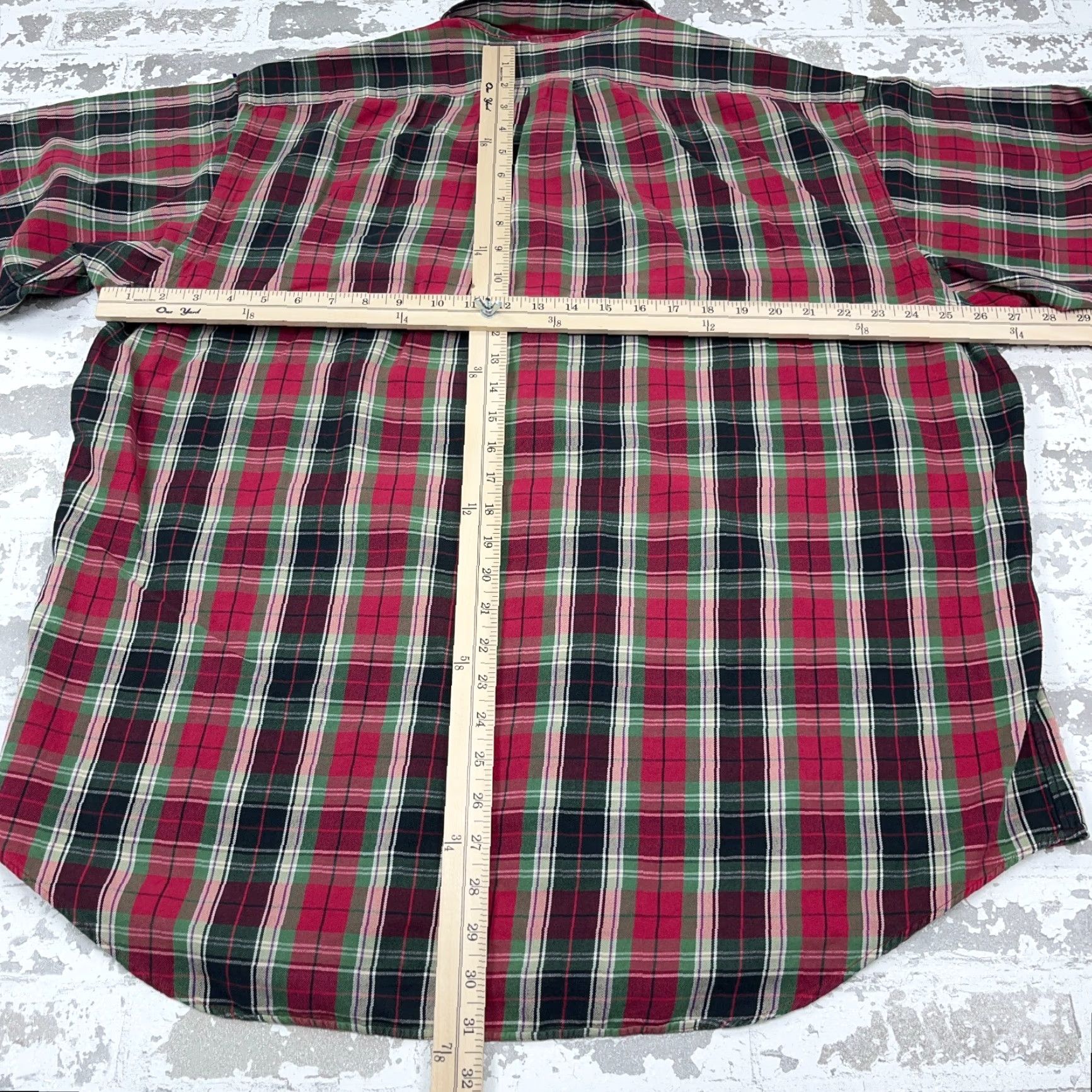 Ralph Lauren Ralph Lauren Plaid Flannel Button-Up Shirt Men XL Red Green Casual Modern Size 46R - 6 Thumbnail