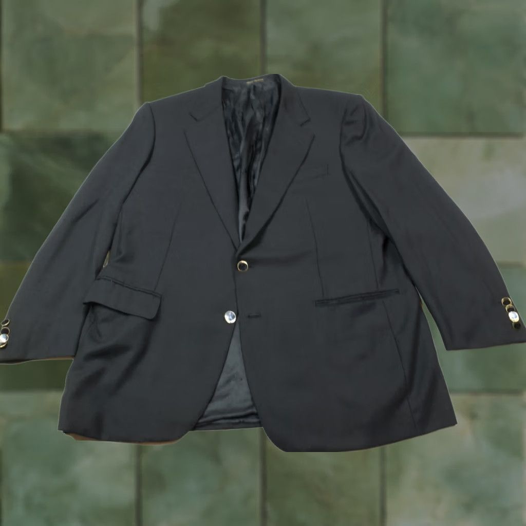 Loro Piana Maus & Hoffman SOLEMARE Loro Piana Zealander Blazer Black Two-Button Mens 46 Regular Wool Notch Lapel Size 46R - 1 Thumbnail