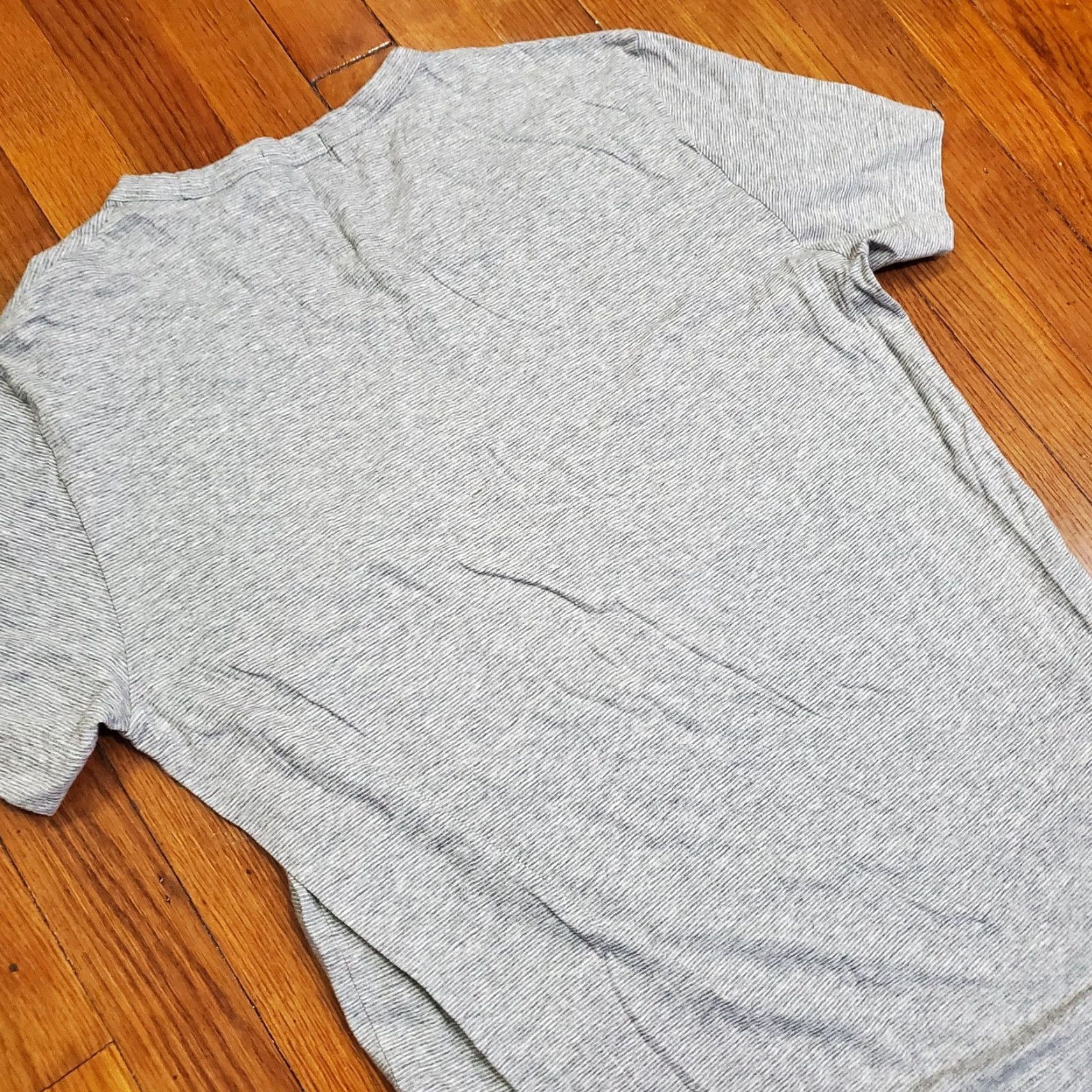 Theory Theory Shirt Mens Large Gray Mini Stripe V Neck Short Sleeve Tee Casual Size US L / EU 52-54 / 3 - 8 Thumbnail