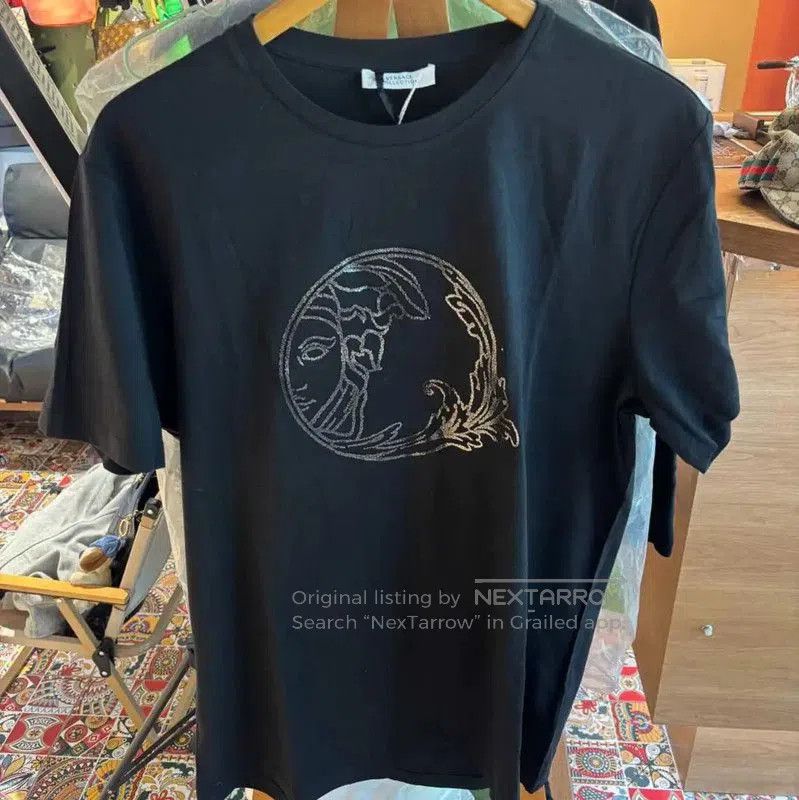 Versace Versace Black Cotton Medusa T-Shirt for Women . Size L / US 10 / IT 46 - 1 Thumbnail