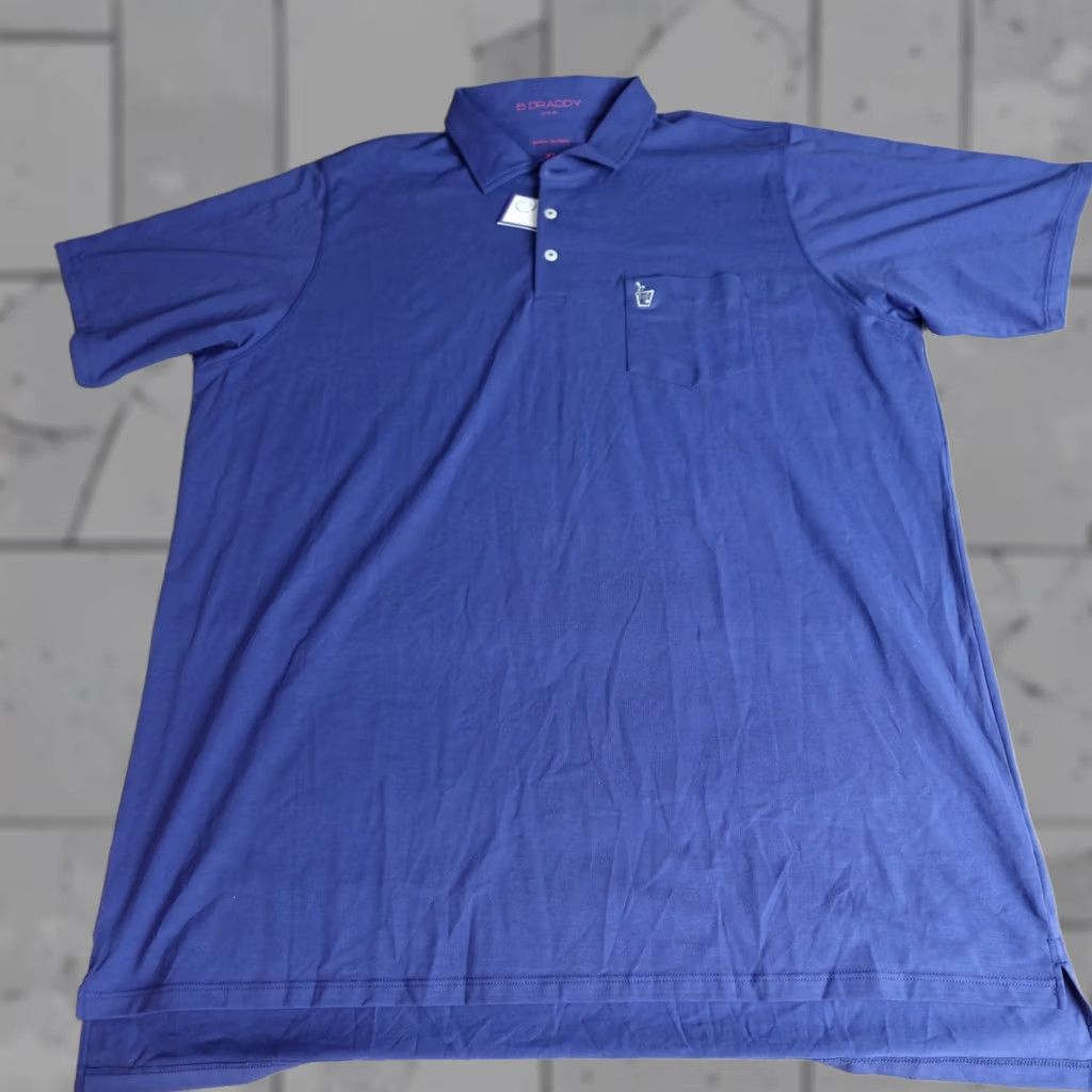 Vintage B. Draddy Polo Shirt XL Blue Solid Embroidered 19th Hole Pima NEW Shirt Men XL Blue Embroidered Polo Size US XL / EU 56 / 4 - 1 Thumbnail
