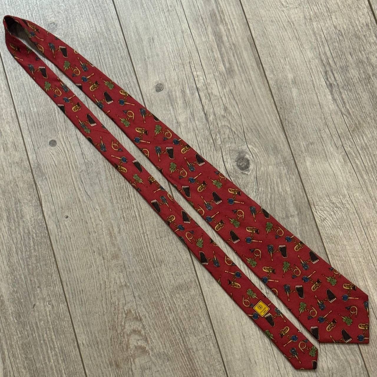 Chanel Vintage CHANEL Graphic Pattern Silk Tie Size ONE SIZE - 3 Thumbnail