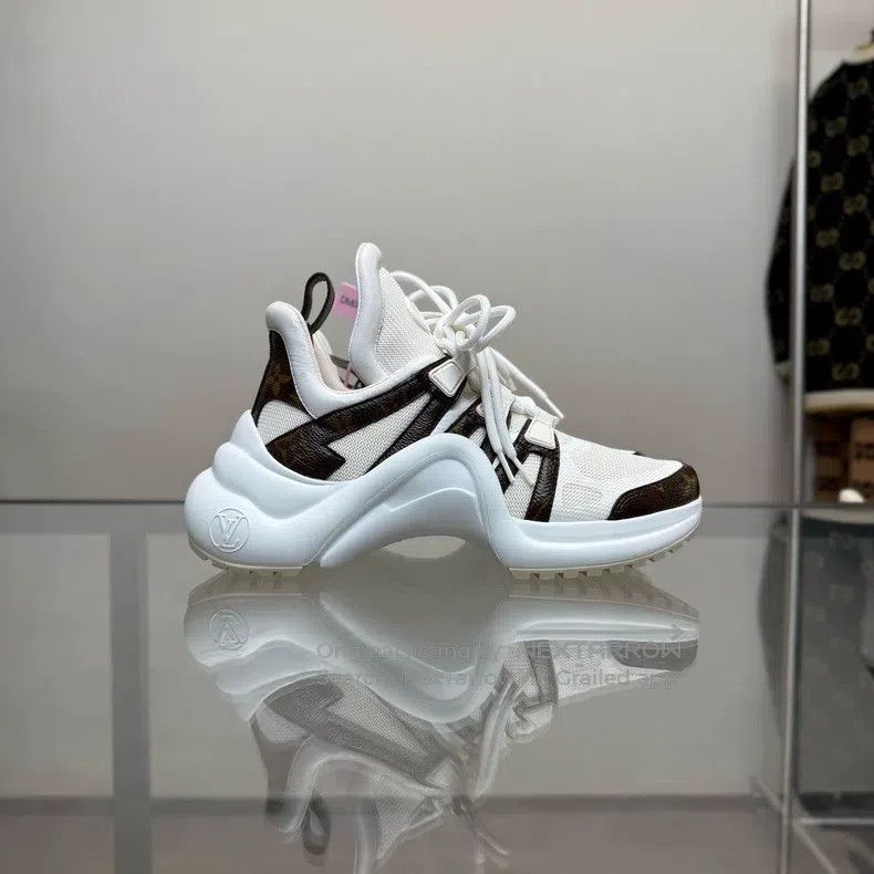 Louis Vuitton Louis Vuitton Archlight White and Brown Arch Dad Shoes Size US 5.5 / IT 35.5 - 3 Thumbnail