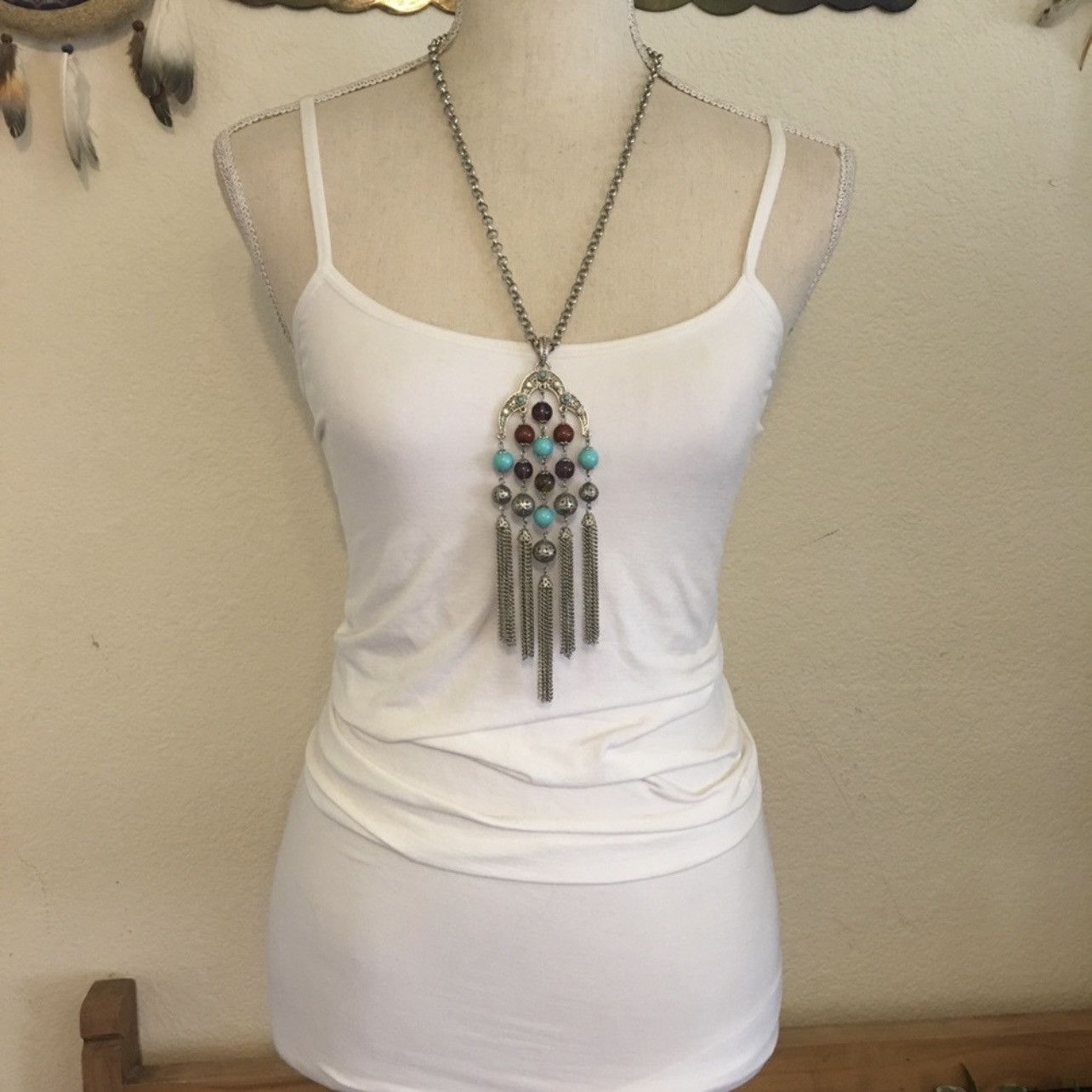 Jewelry R.J. Graziano glass bead tassel chain necklace Size ONE SIZE - 4 Thumbnail