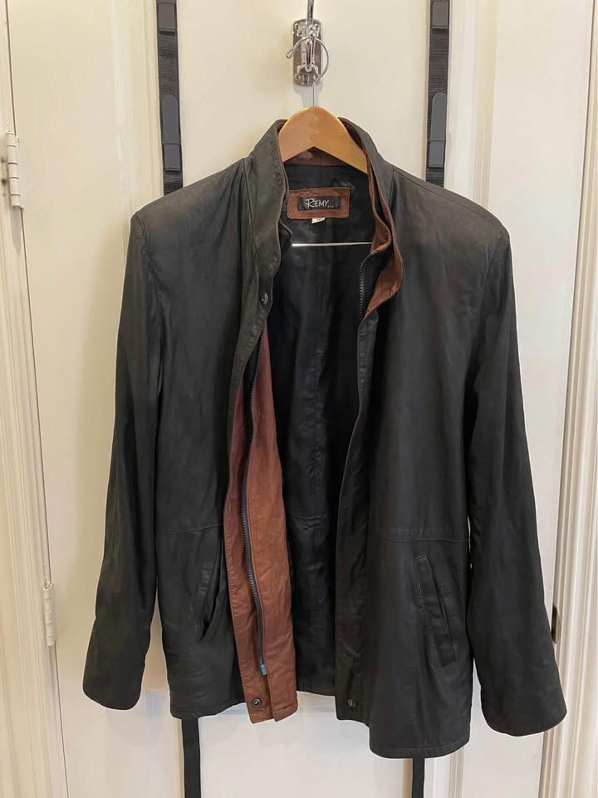 Designer Remy USA Genuine Leather Jacket – Black & Brown – Size M Size US M / EU 48-50 / 2 - 1 Thumbnail