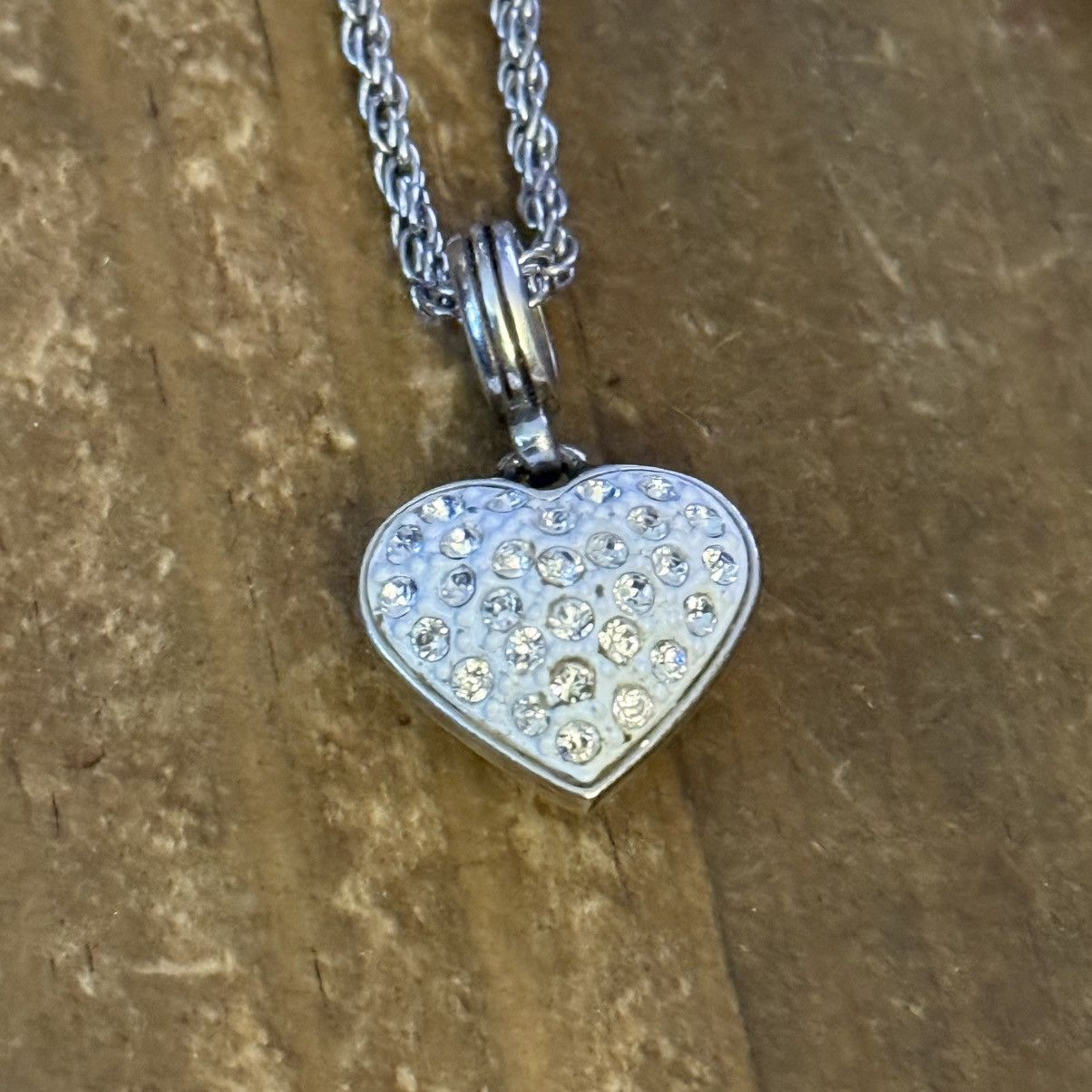 Brighton Brighton silver tone pave crystal heart pendant necklace Size ONE SIZE - 4 Thumbnail
