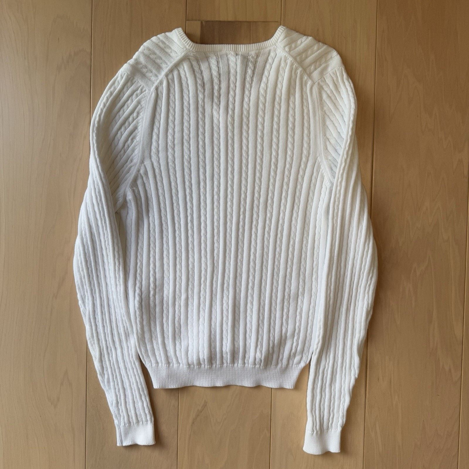 Barbour Barbour Cable Knit Sweater Women's 16 White Cotton Pullover Size XXL / US 16-18 / IT 52-54 - 8 Thumbnail