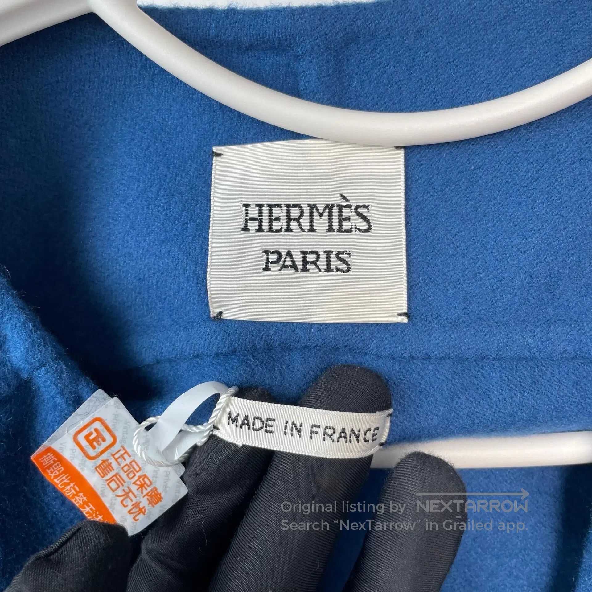 Hermes Hermes Gem Blue Lined Chain Short Cashmere Coat| Size XS / US 0-2 / IT 36-38 - 6 Thumbnail