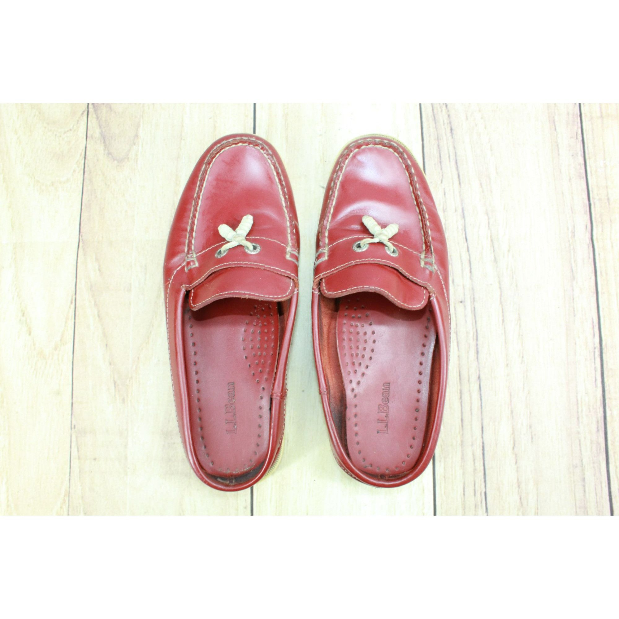 L.L. Bean × Leather LL Bean Women's Leather Slip On Moccasin Casual Flat Mules Size US 6.5 / IT 36.5 - 7 Thumbnail