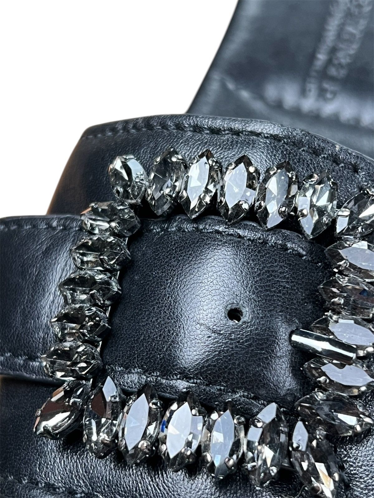 Other Kennel & Schmenger Black Leather Crystal Buckle Mules Size US 10 / IT 40 - 7 Thumbnail