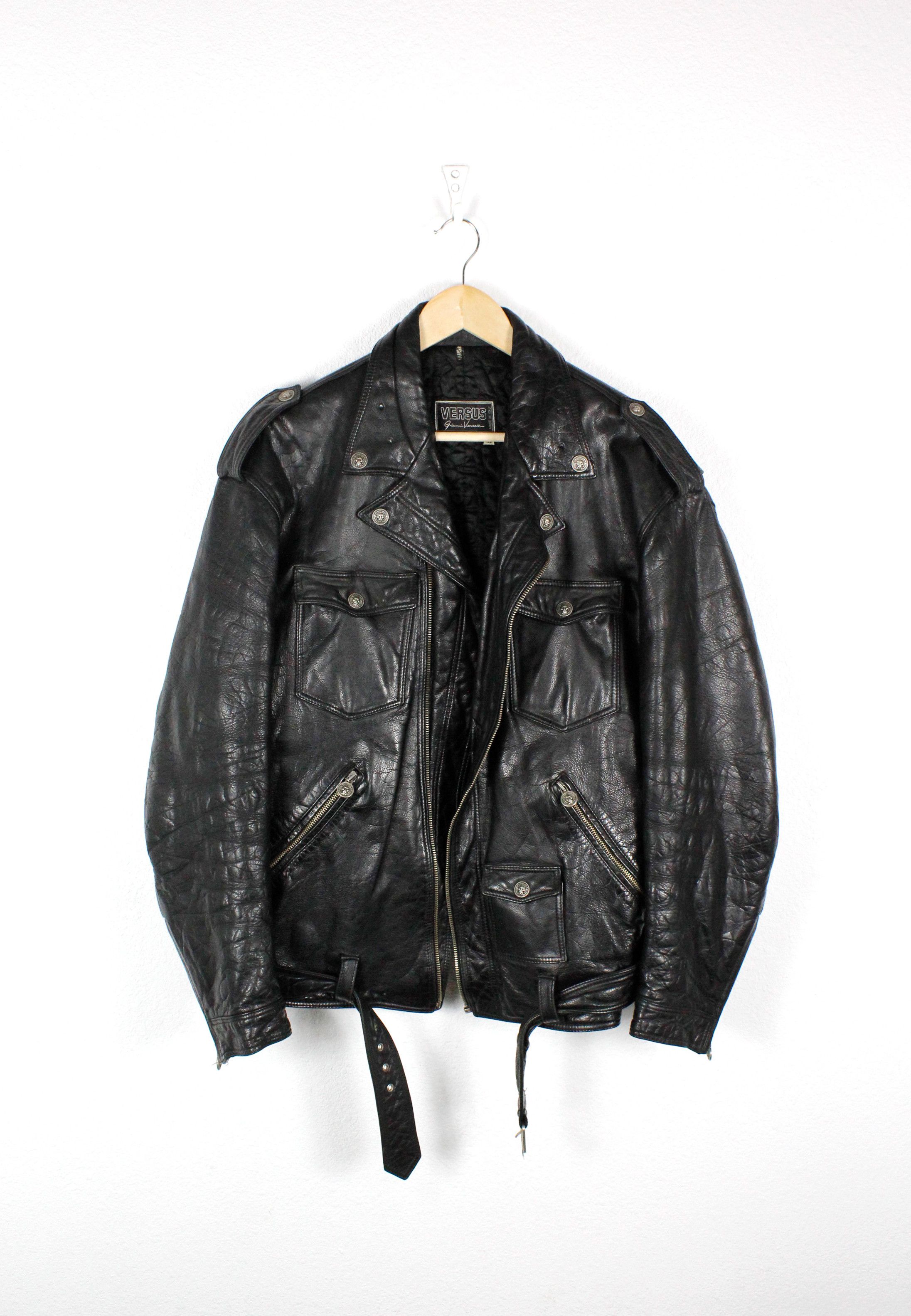 Leather Jacket × Versace × Versace Jeans Couture Vintage Leather Jacket × Versace × Versace Jeans Couture Vintage