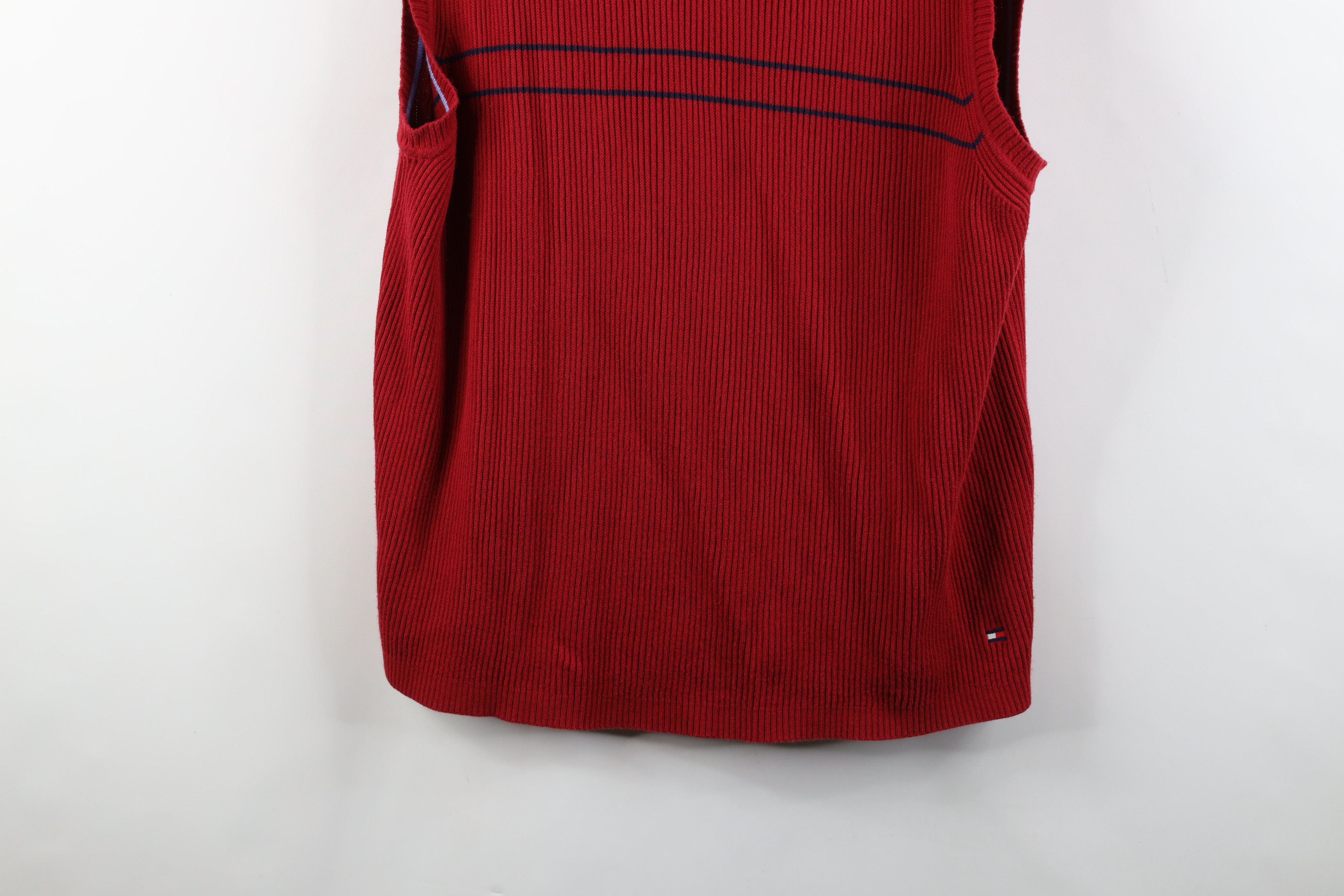 Tommy Hilfiger × Vintage Vintage 90s Tommy Hilfiger Cotton Ribbed Knit Sweater Vest Size US XL / EU 56 / 4 - 3 Thumbnail