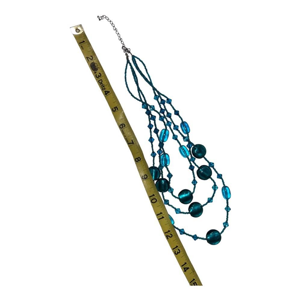 Designer Turquoise Triple Strand Beaded Necklace Size ONE SIZE - 4 Thumbnail