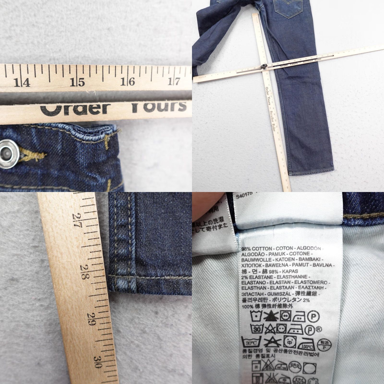 Levi's Levis Jeans Mens 32x30 Blue Denim Straight Leg Adjustable Waist Faded Red Tab Size US 32 / EU 48 - 8 Thumbnail
