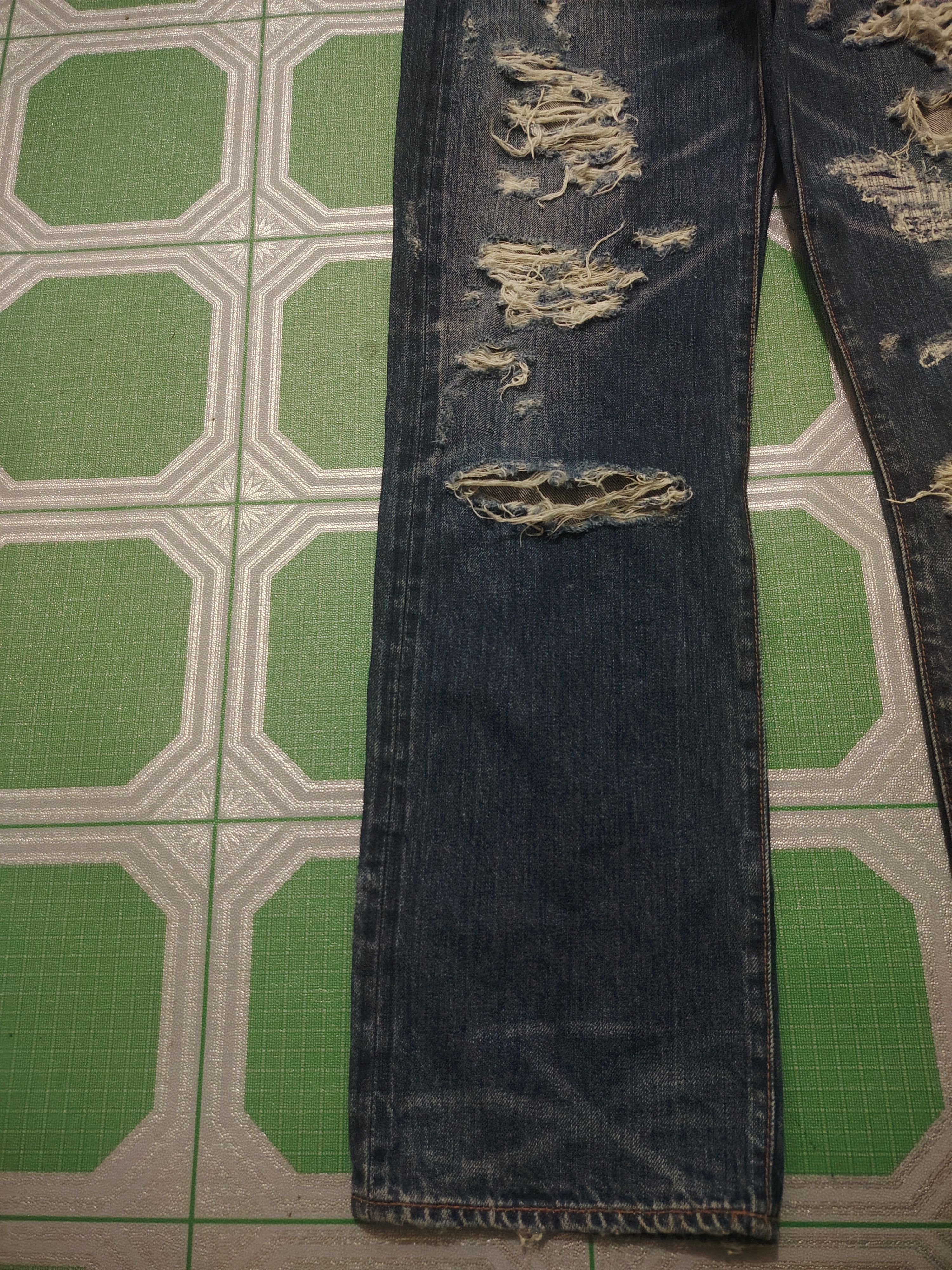 GOA Rare!!! Genuine Vintage Goa Distressed Jeans Selvedge denim Size US 30 / EU 46 - 7 Thumbnail