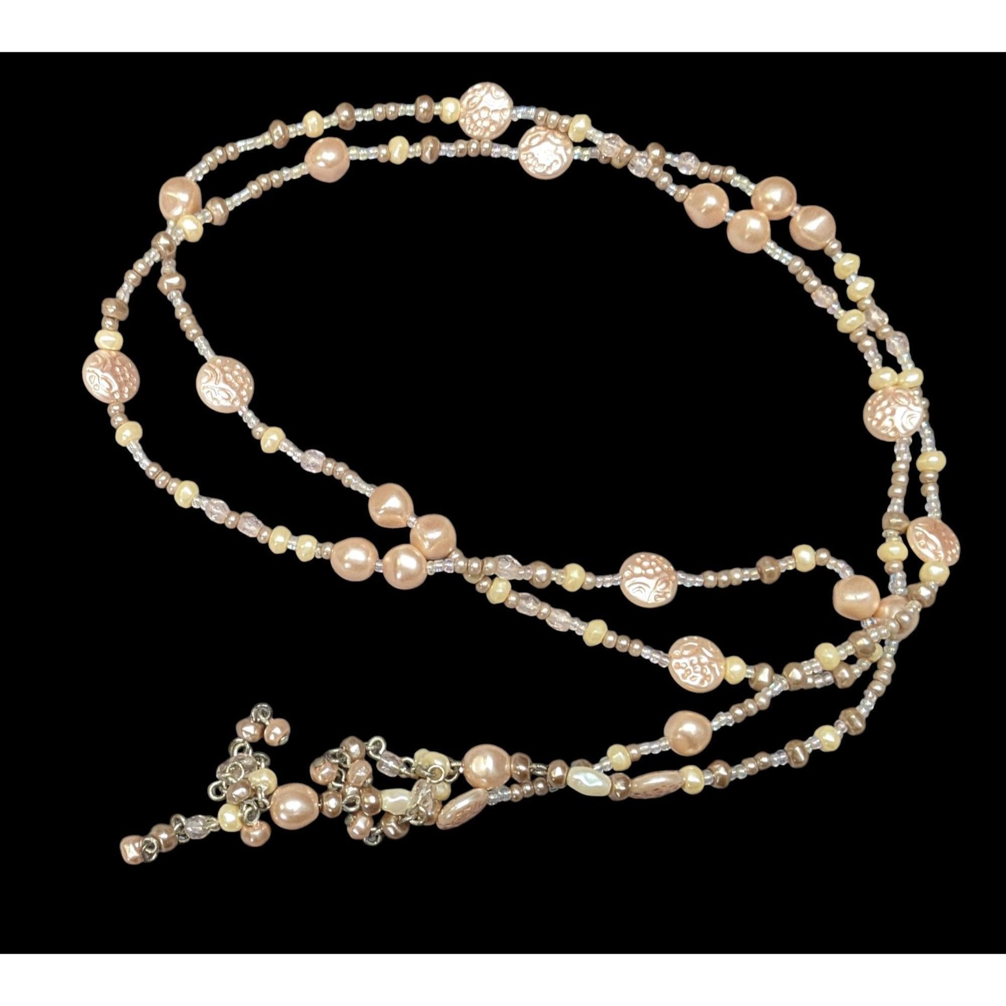 Other Elegant Faux Pearl Beaded Cream Wrap Necklace Size ONE SIZE - 2 Thumbnail