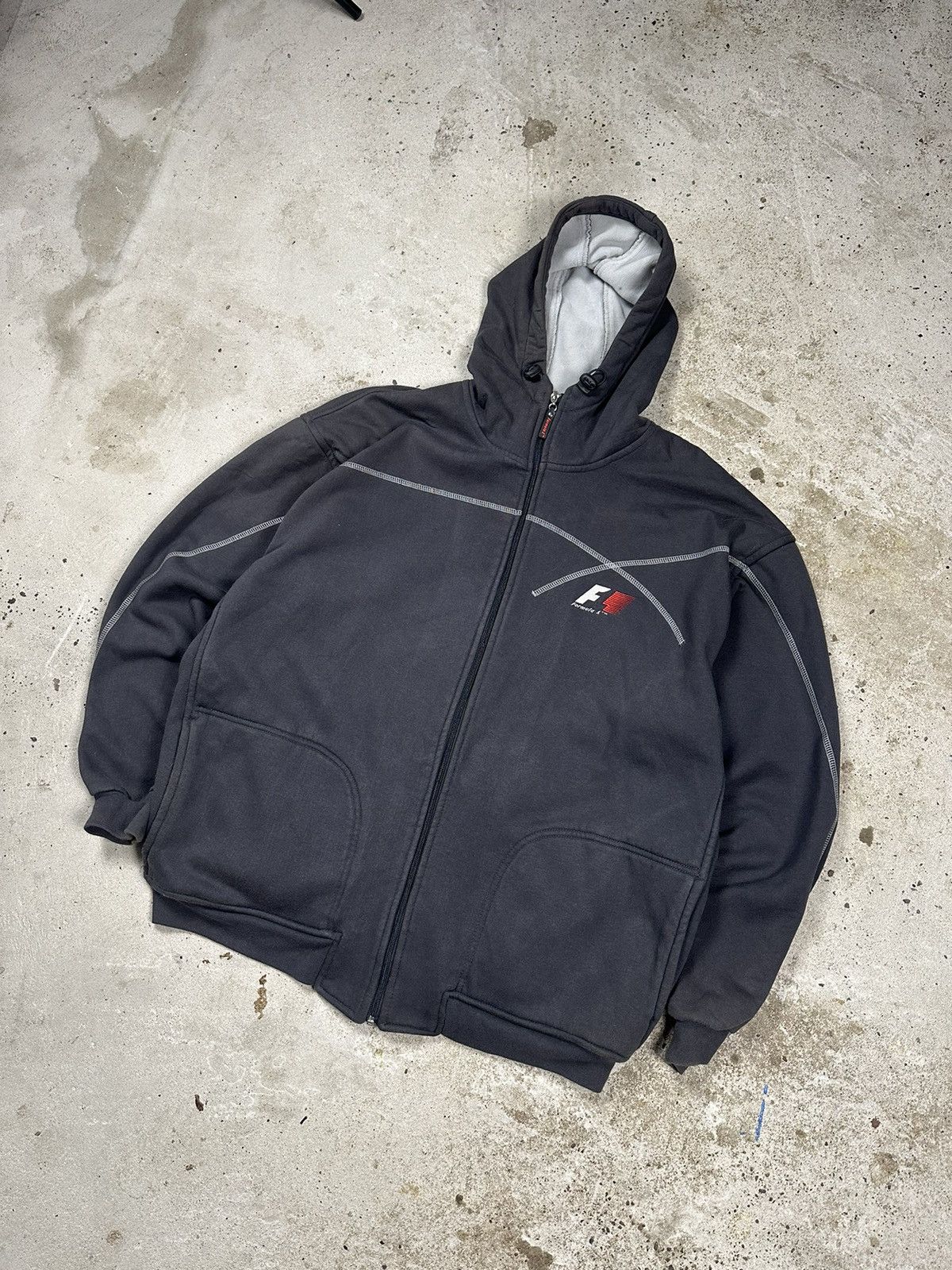 Formula 1 × Vintage Vintage Y2K Formula Uno Grey Heavyweight Racing Zip Hoodie Size US XXL / EU 58 / 5 - 1 Thumbnail