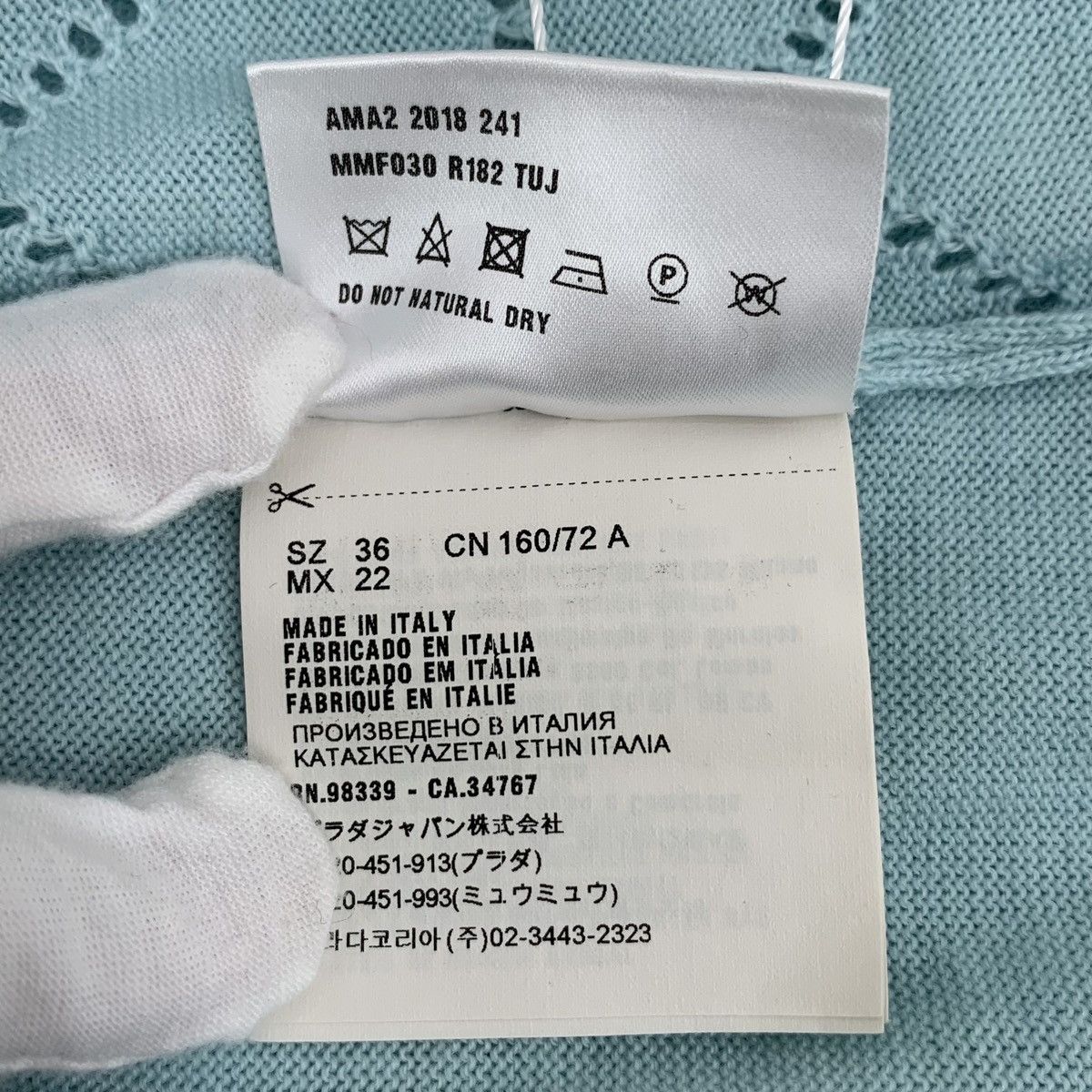 Miu Miu Miu Miu Light Blue Hollow Out Wool Knit Cardigan K26WX Size S / US 4 / IT 40 - 9 Thumbnail