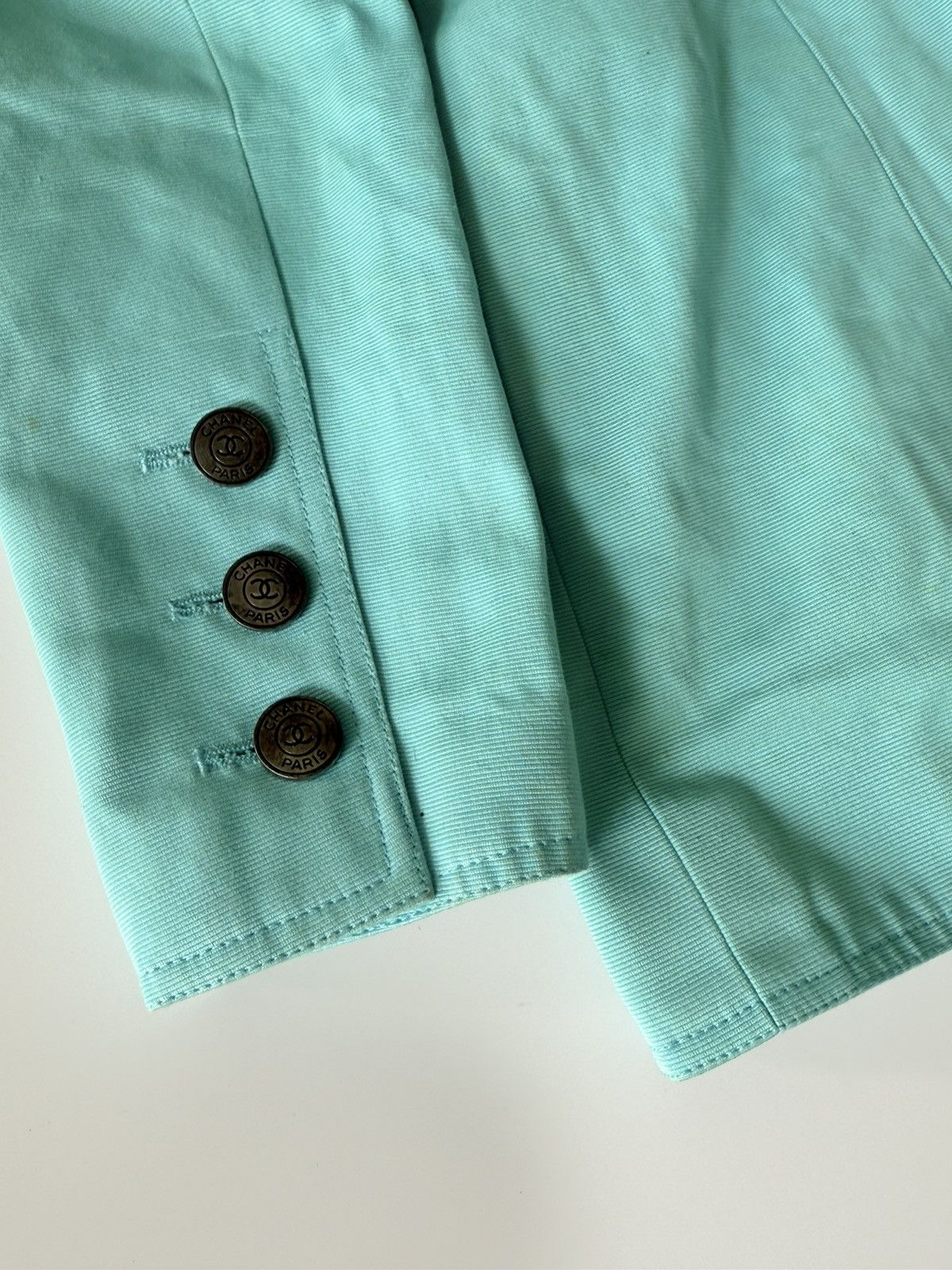 Chanel Chanel Boutique Vintage Tirquoise Cotton Blazer Size XS / US 0-2 / IT 36-38 - 15 Thumbnail
