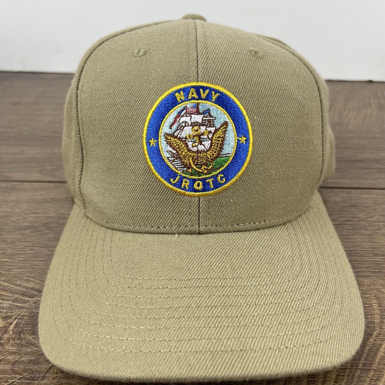 Other NAVY JROTC Hat US Navy Junior ROTC Adjustable Hat Tan Brown Size ONE SIZE - 5 Thumbnail