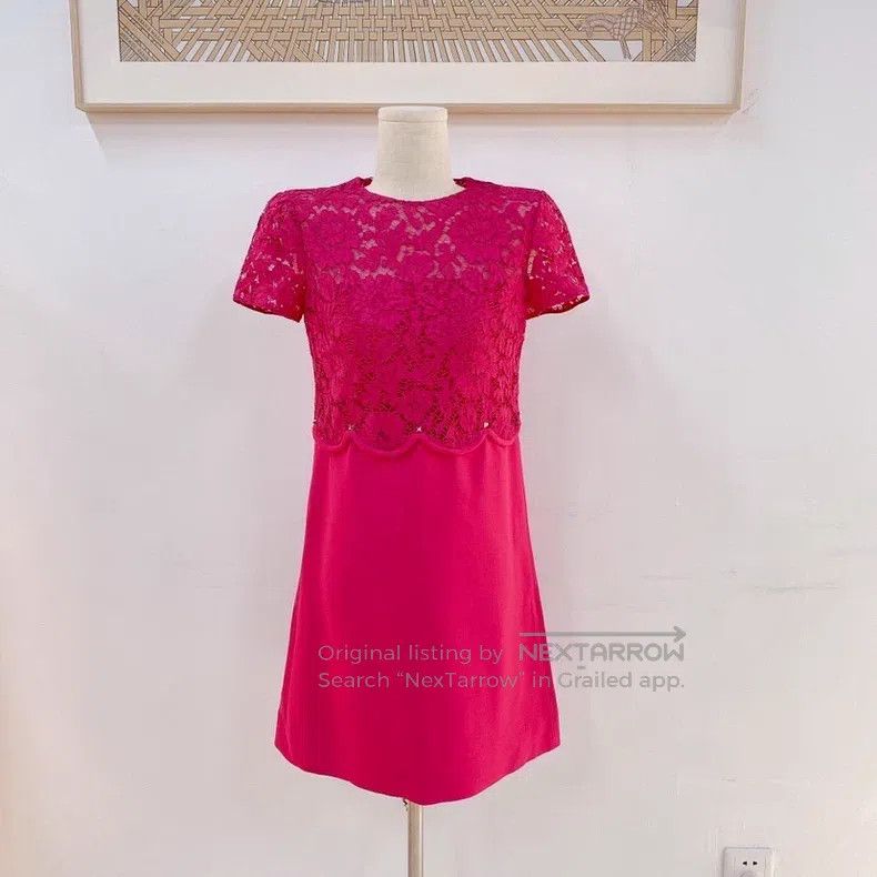 Valentino Valentino dragon fruit dress Size L / US 10 / IT 46 - 1 Thumbnail
