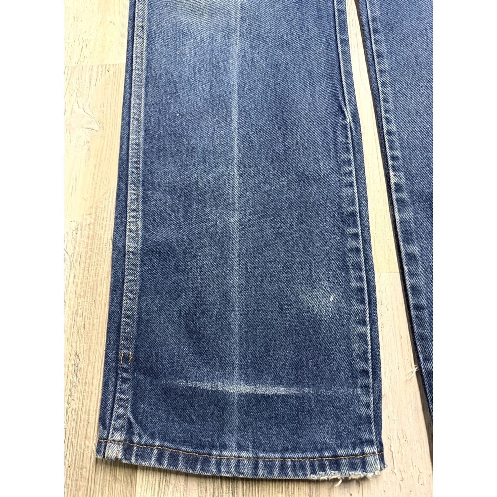 Denime Vintage Rustler Jeans Mens 34x33 Blue Denim 5-Pocket Zipper Button Straight Regular Casual USA 80s 90s Cowboy Mens Size US 34 / EU 50 - 4 Thumbnail