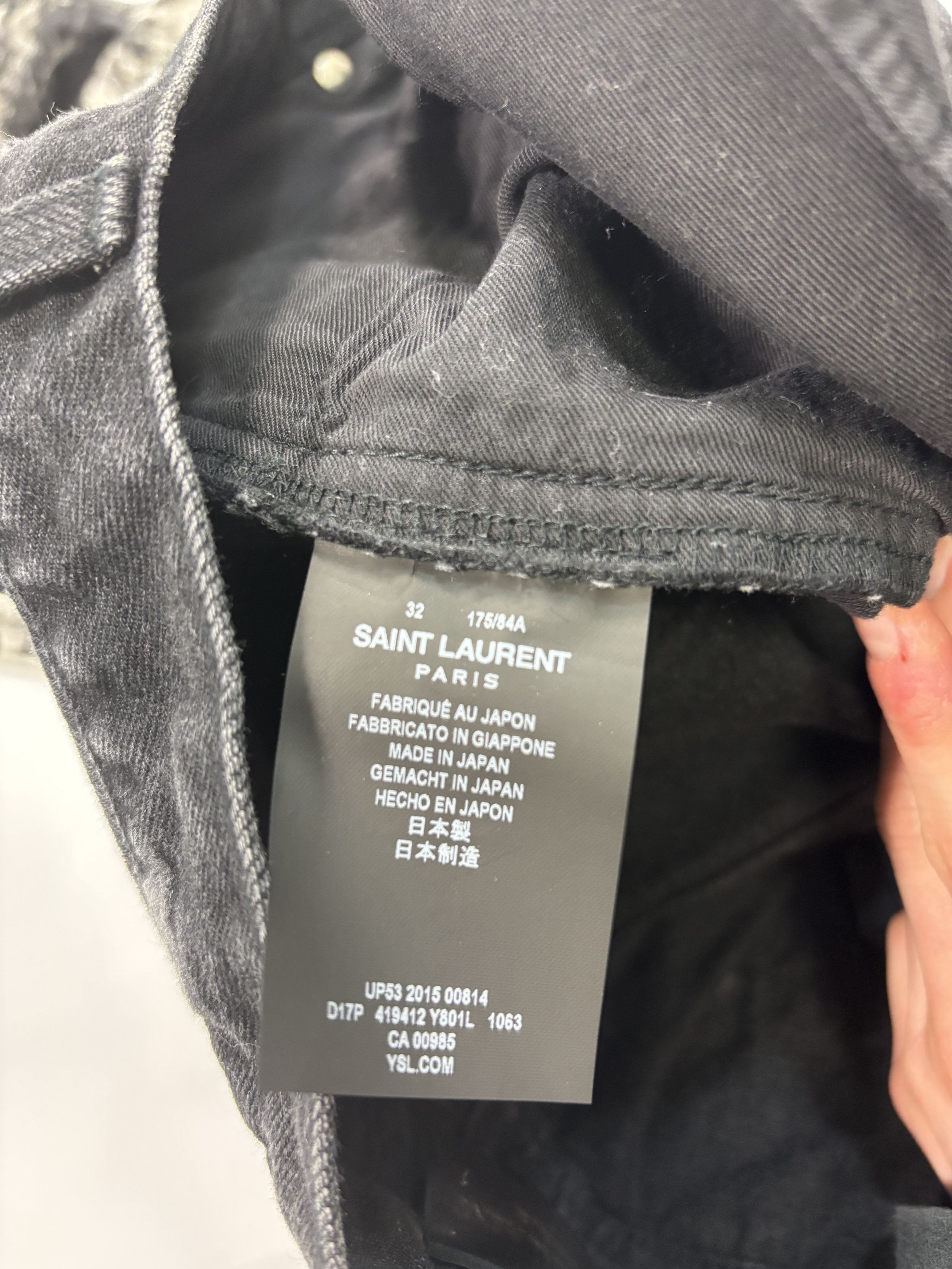Saint Laurent Paris Saint Laurent Black & Grey Distressed Marble Pants Size US 32 / EU 48 - 3 Thumbnail