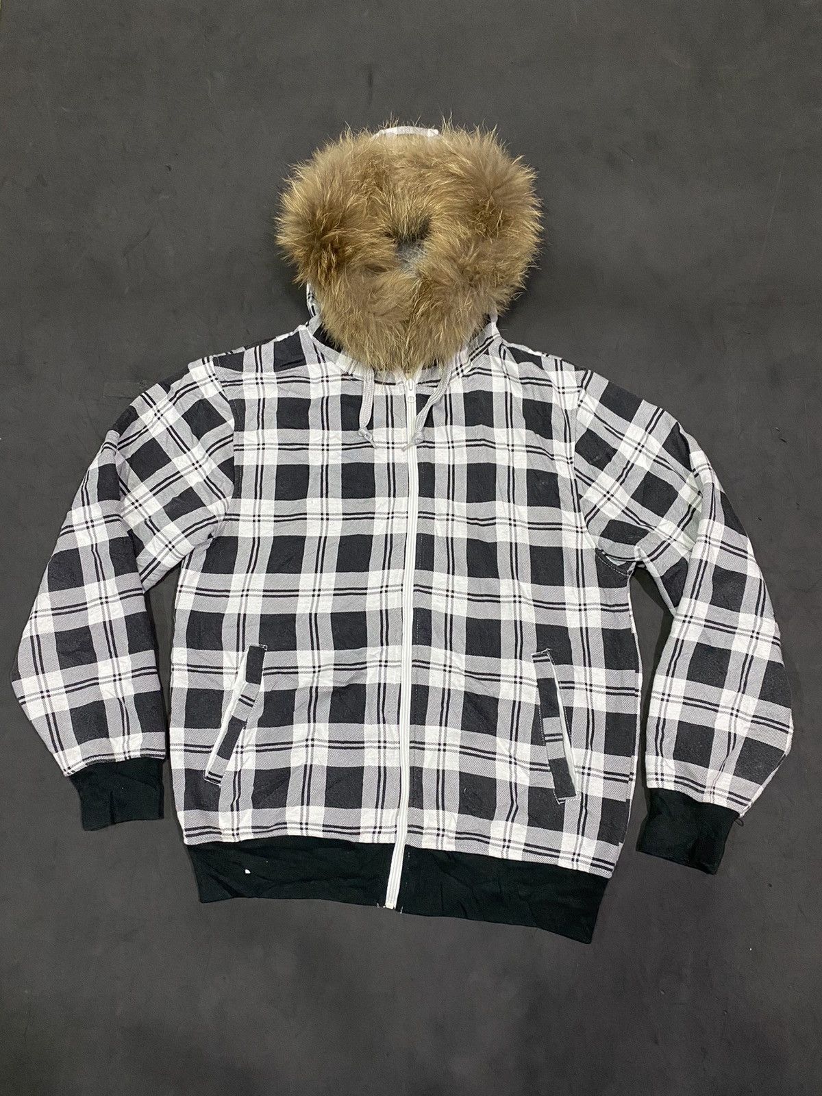 If Six Was Nine Plaid Fur Hoodie Size US L / EU 52-54 / 3 - 1 Thumbnail